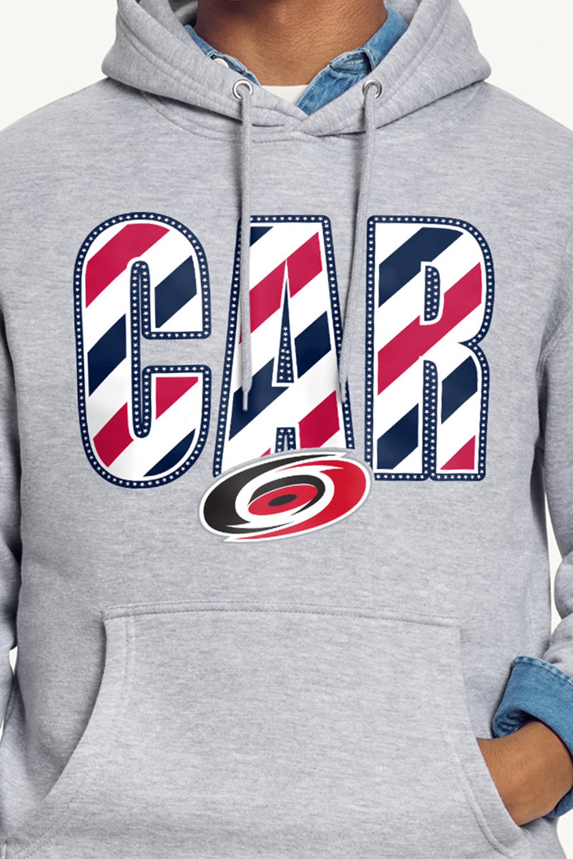 MENS CAROLINA HURRICANES STARS AND STRIPES HOODIE View 2