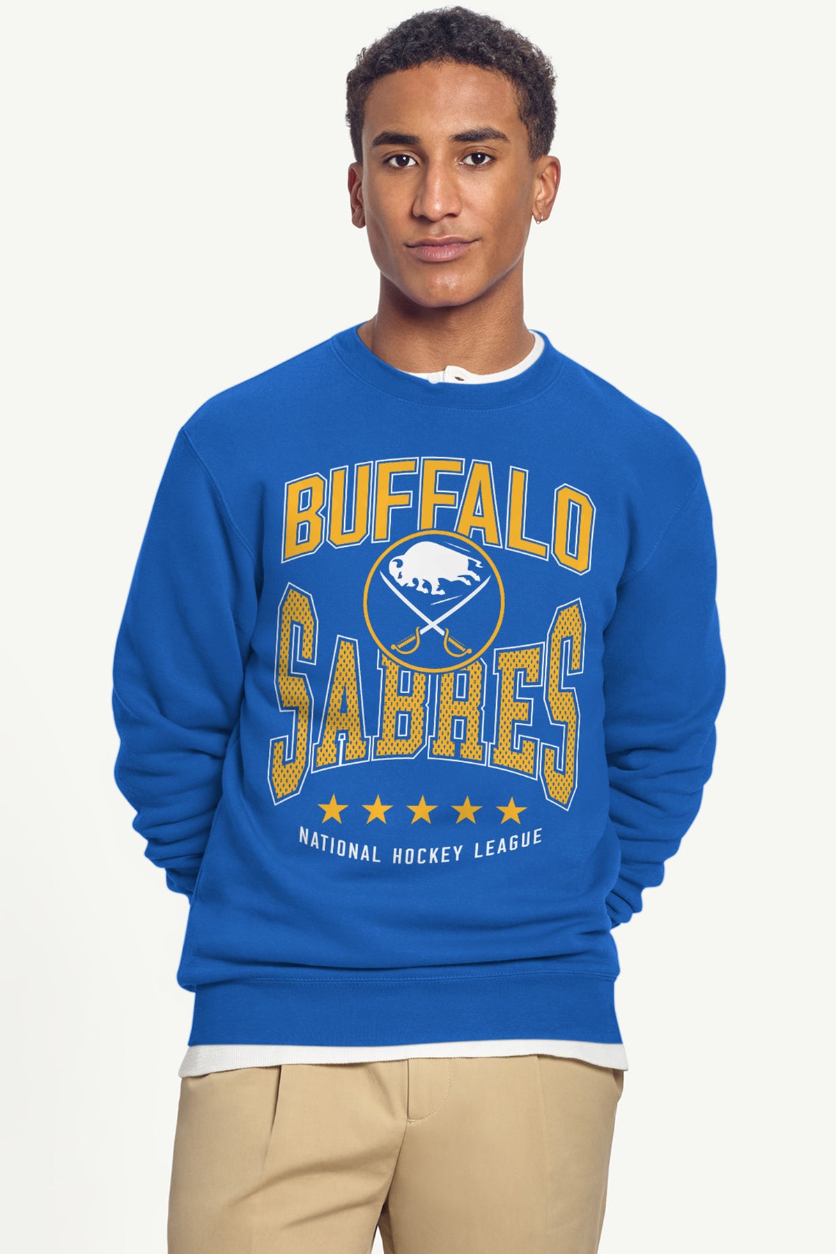 Mens Buffalo Sabres Center Squeeze Sweatshirt | NHL | Starter