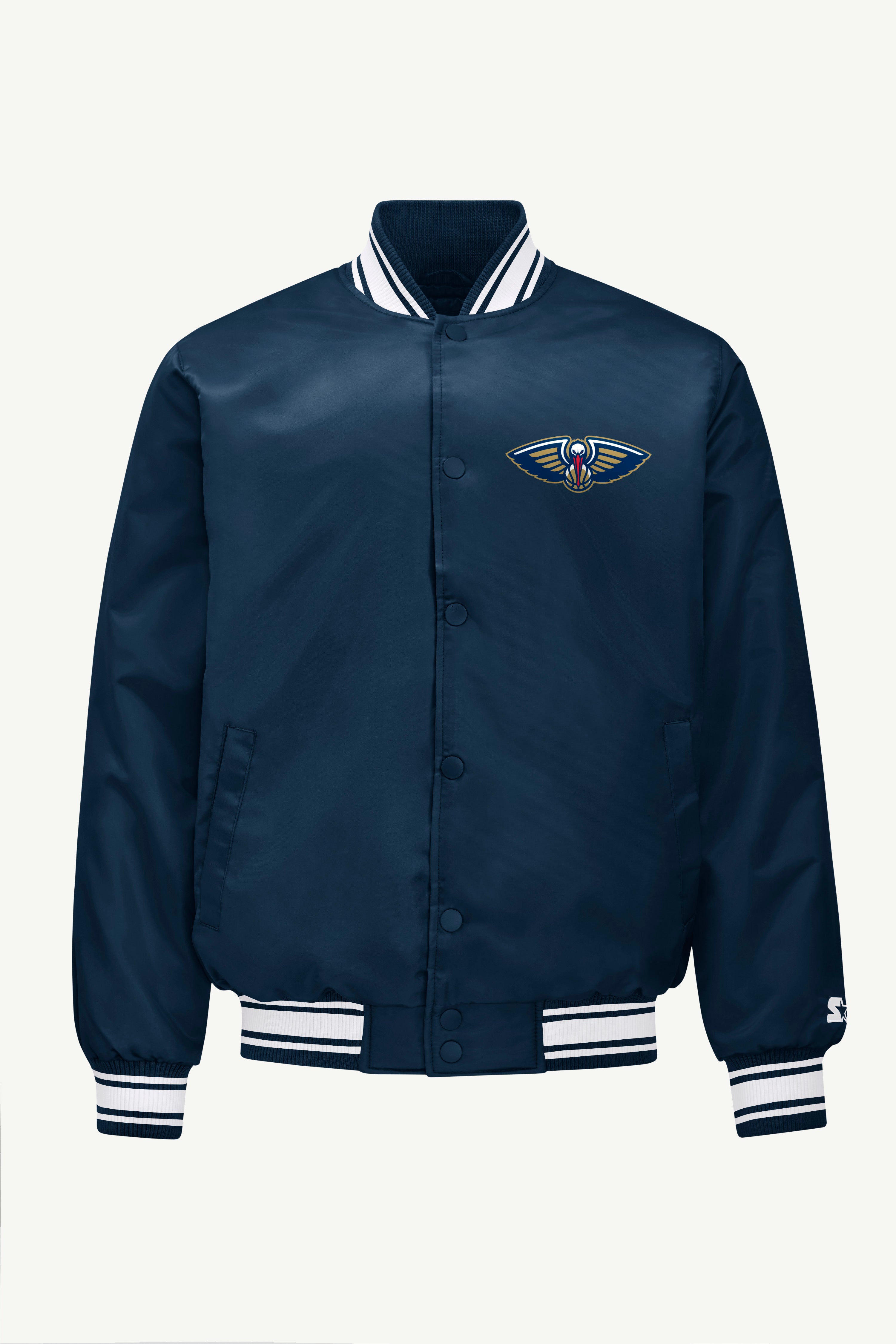 MENS NEW ORLEANS PELICANS SATIN VARSITY JACKET View 1 | New Orleans Pelicans