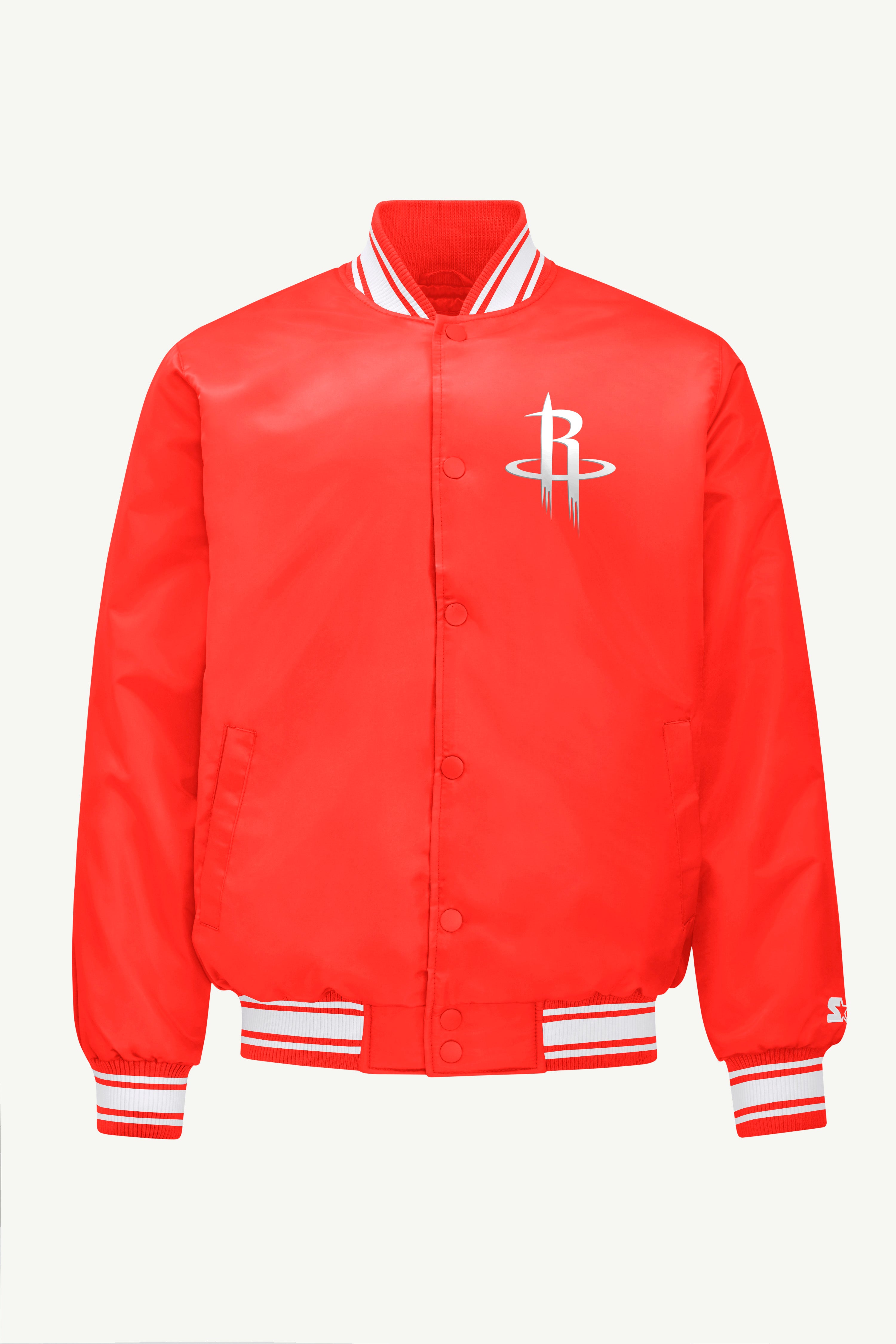 MENS HOUSTON ROCKETS PRINTED GRAPHIC  SATIN VARSITY JACKET View 1 | NBA