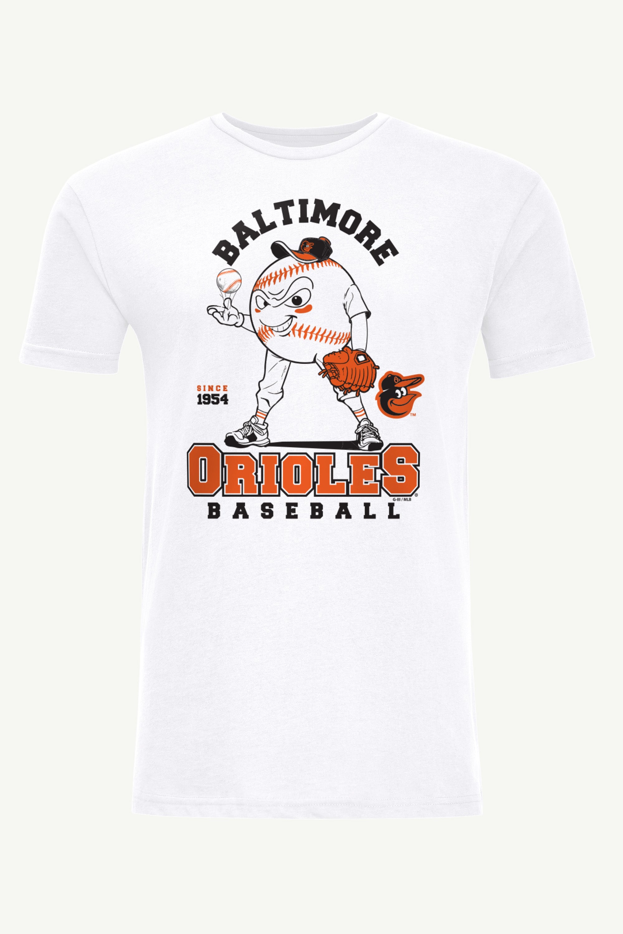 MENS BALTIMORE ORIOLES BASEBALL CHARACTER SHORT SLEEVE T SHIRT View 1