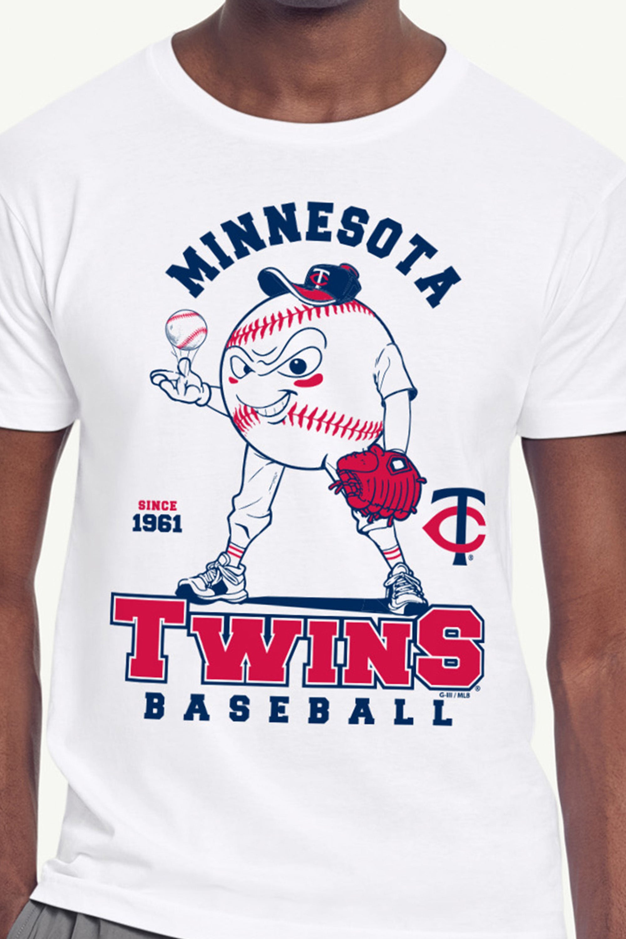 MENS MINNESOTA TWINS BASEBALL CHARACTER SHORT SLEEVE T SHIRT View 2