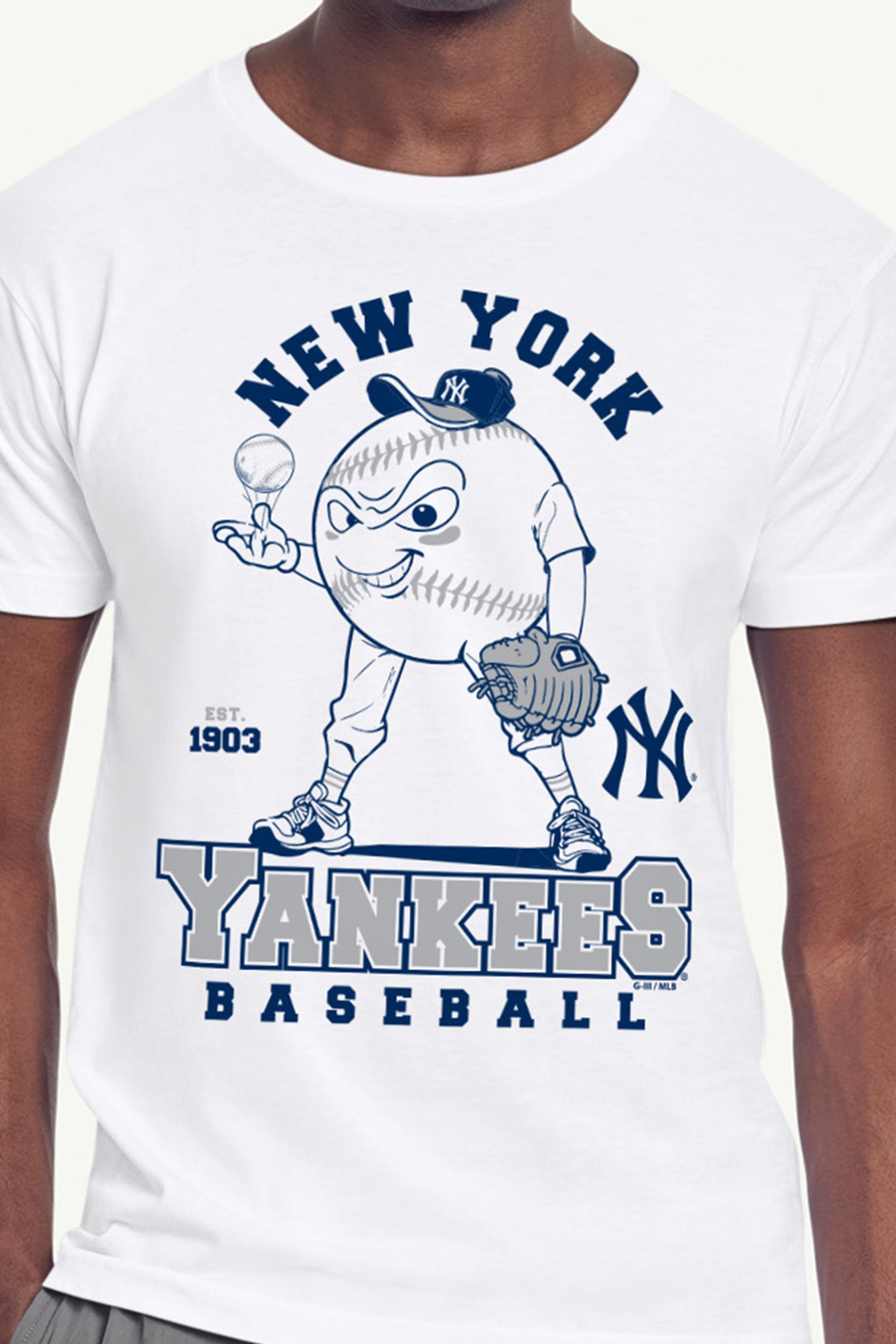 MENS NEW YORK YANKEES BASEBALL CHARACTER SHORT SLEEVE T SHIRT View 2