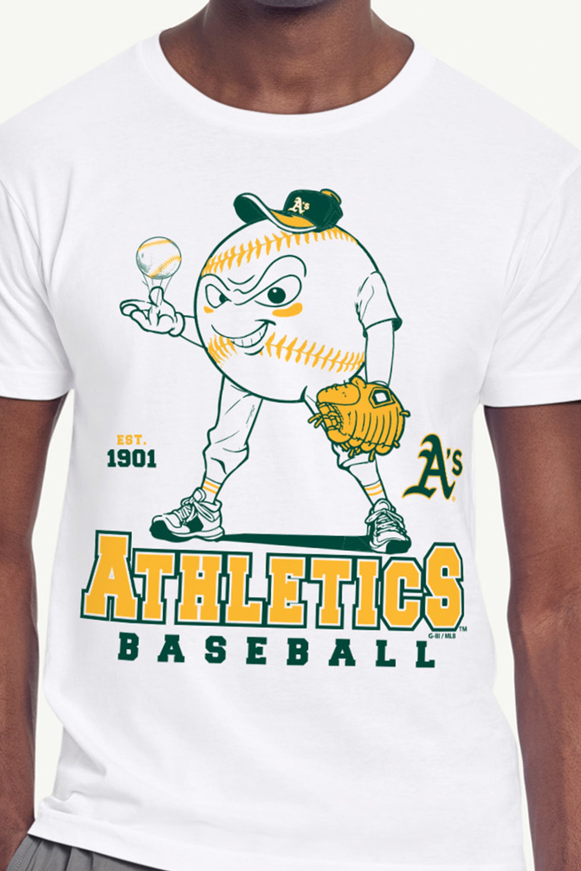 MENS ATHLETICS BASEBALL CHARACTER SHORT SLEEVE T SHIRT View 2