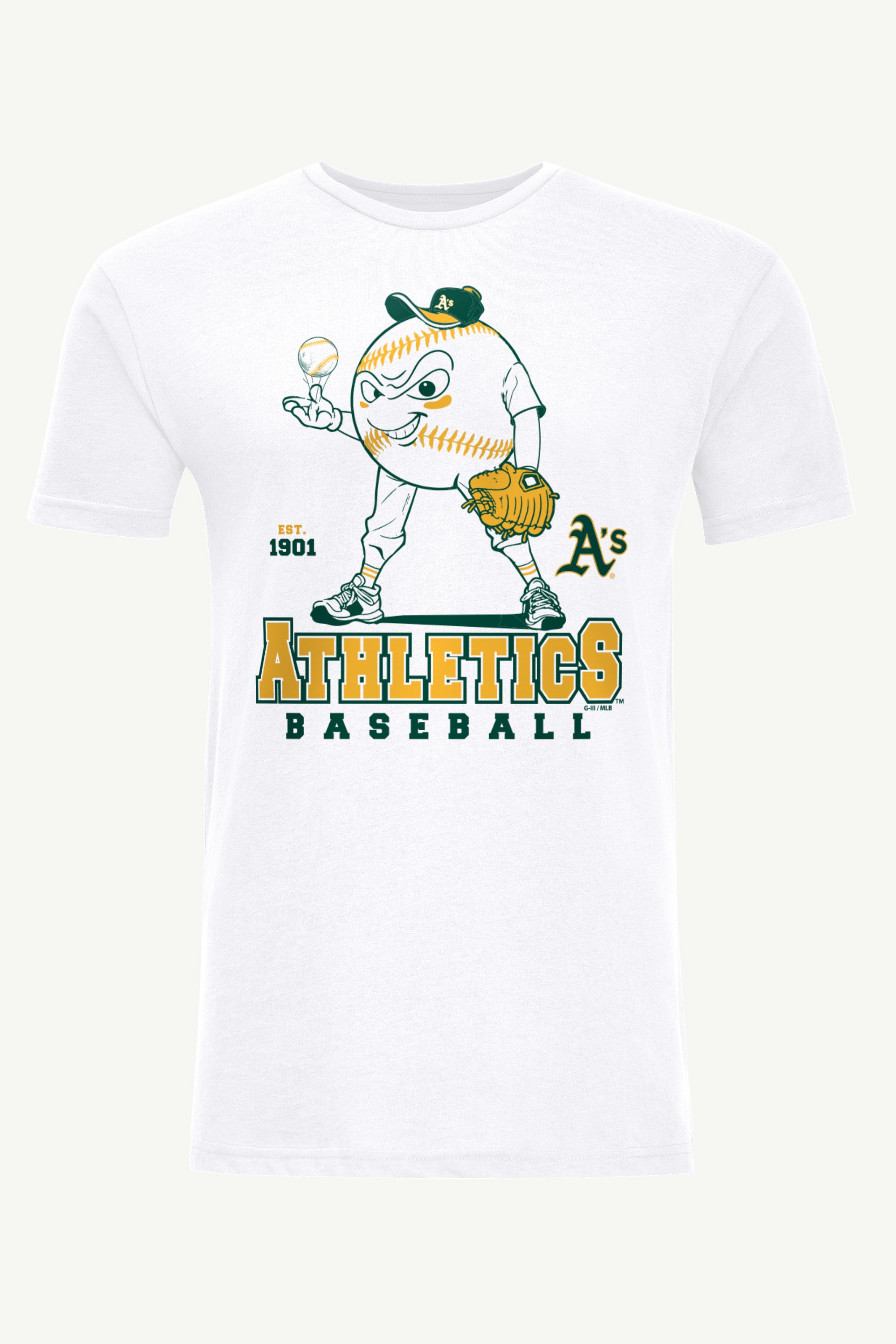 MENS ATHLETICS BASEBALL CHARACTER SHORT SLEEVE T SHIRT View 1