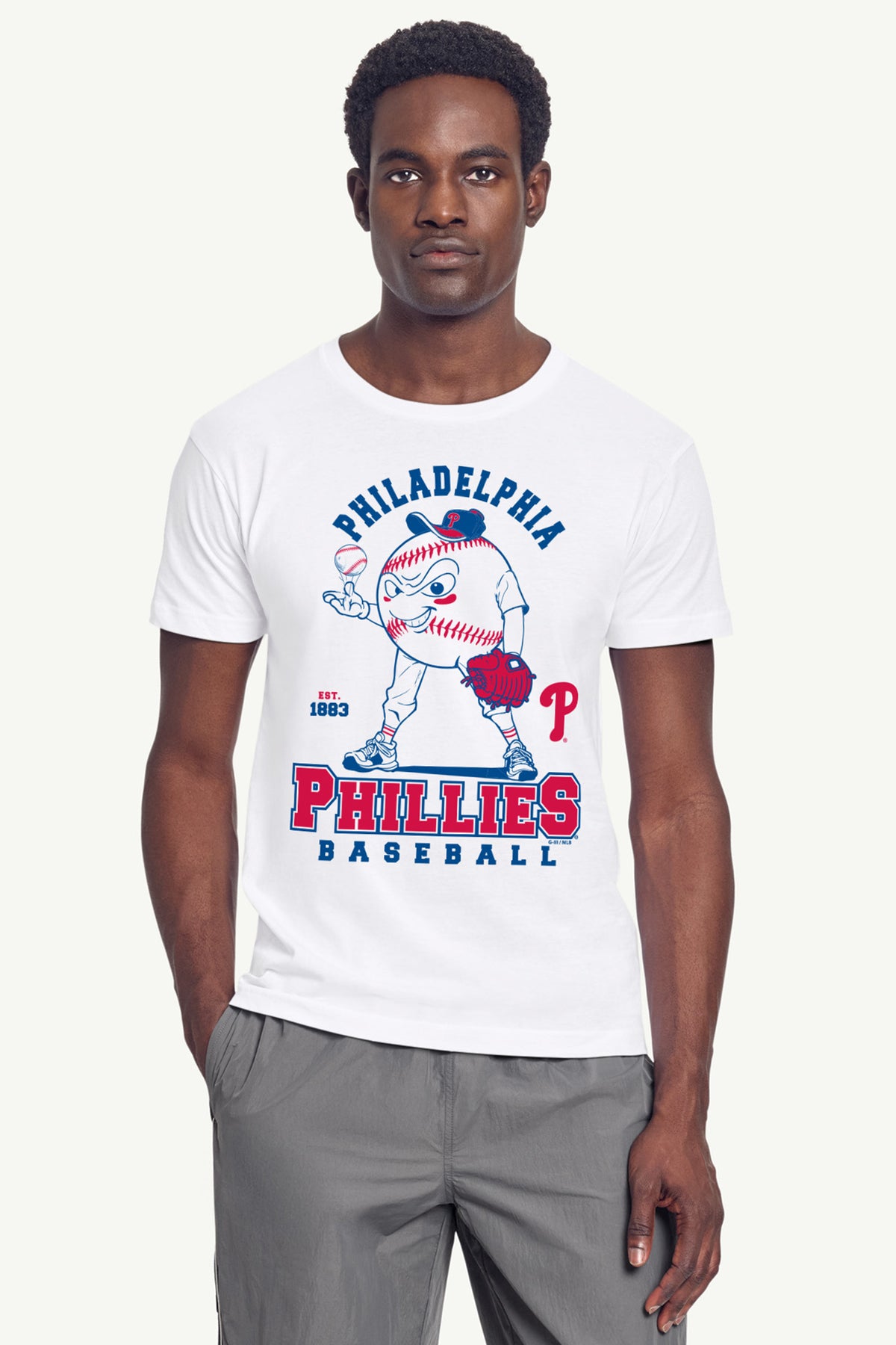 MENS PHILADELPHIA PHILLIES BASEBALL CHARACTER SHORT SLEEVE T SHIRT View 3 | MLB
