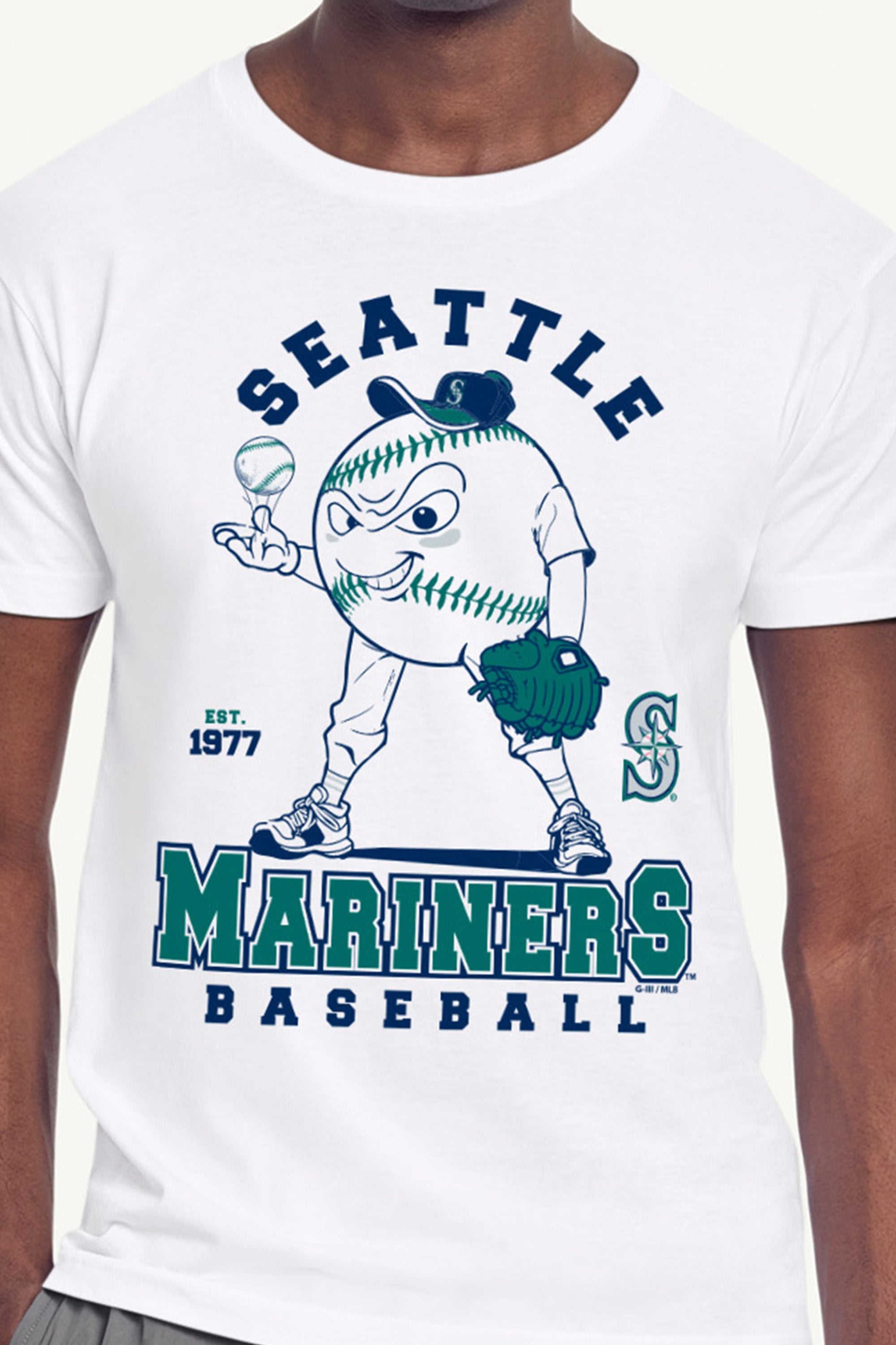MENS SEATTLE MARINERS BASEBALL CHARACTER SHORT SLEEVE T SHIRT View 2