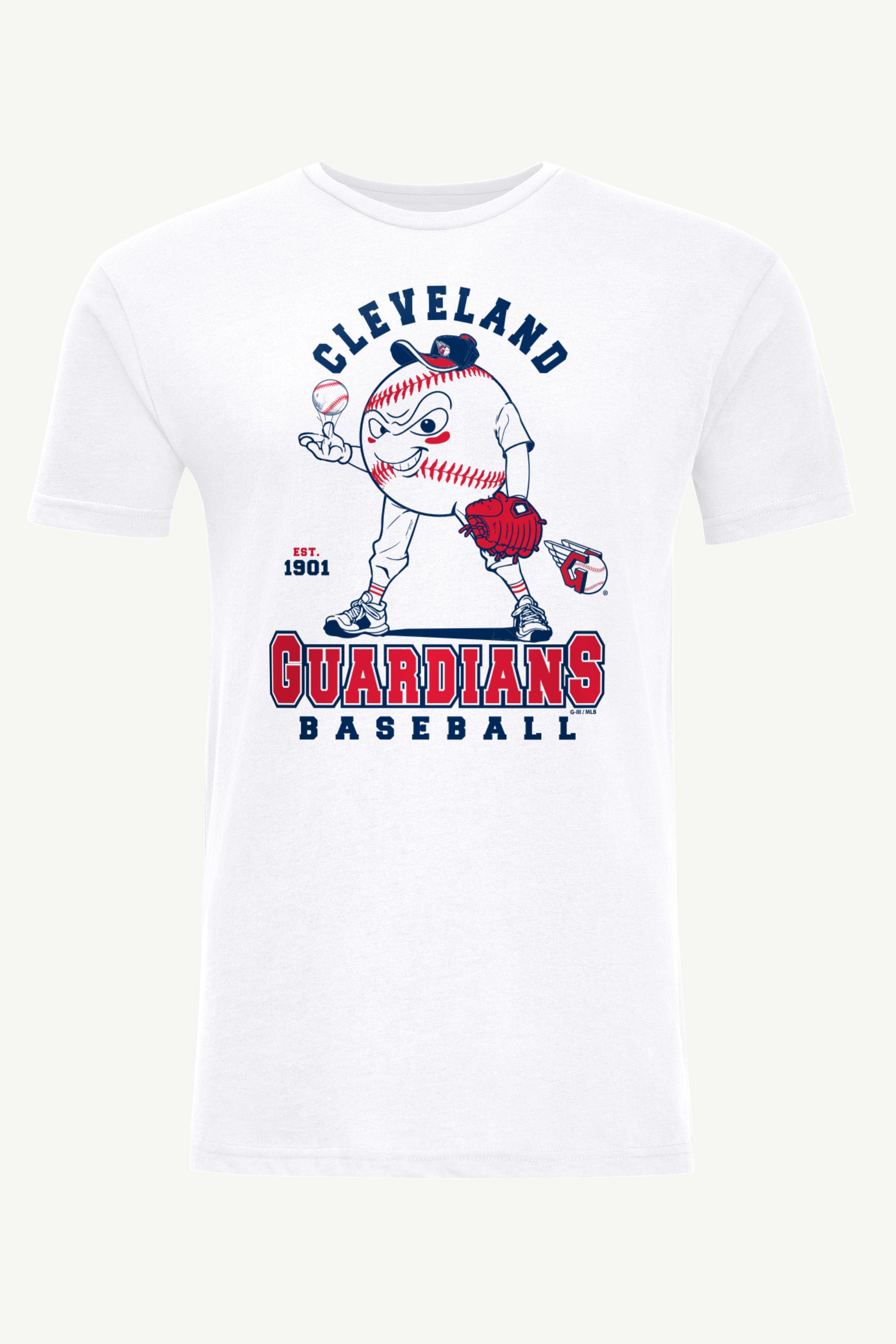 MENS CLEVELAND GUARDIANS BASEBALL CHARACTER SHORT SLEEVE T SHIRT View 1
