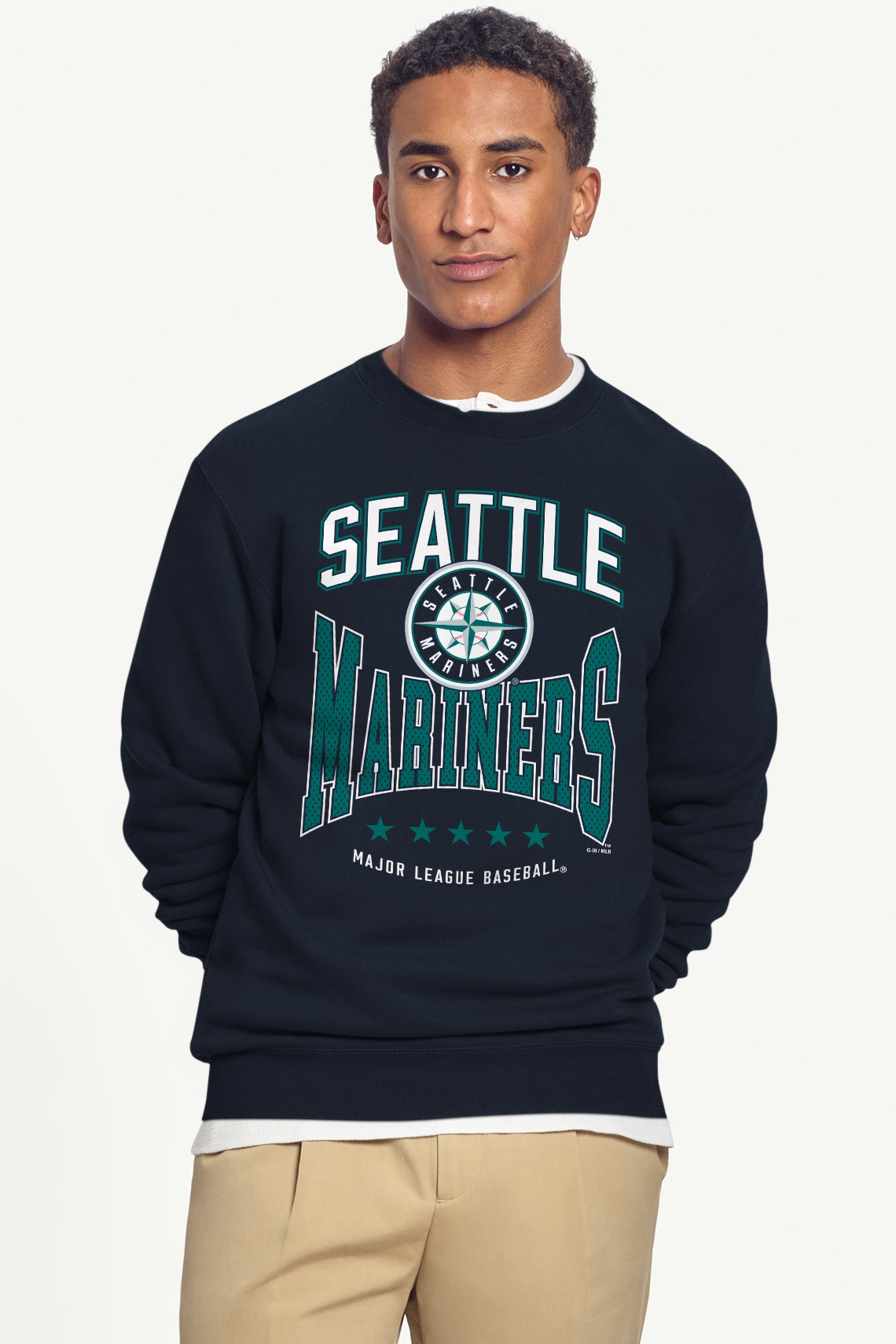 MENS SEATTLE MARINERS CENTER SQUEEZE SWEATSHIRT View 3