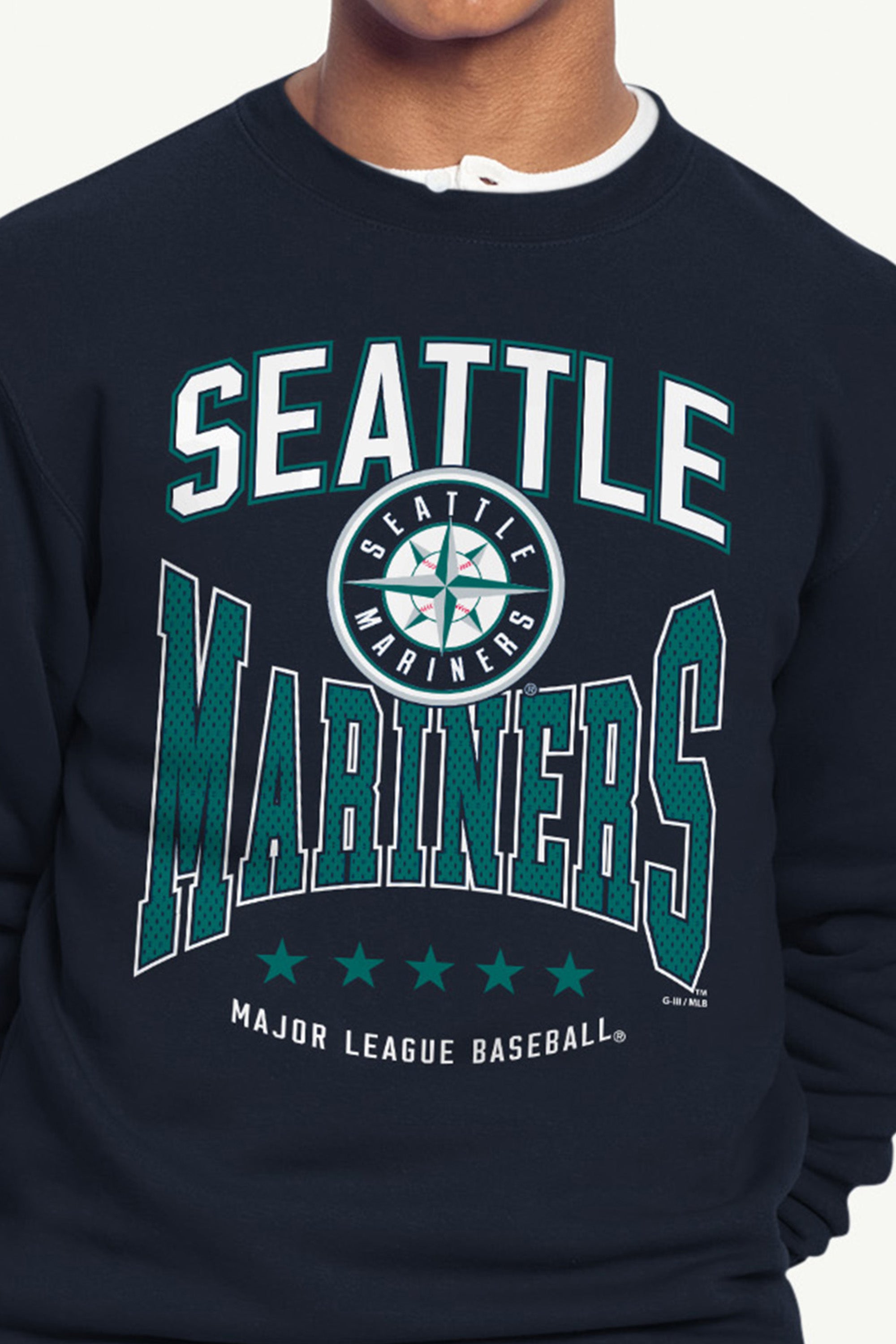 MENS SEATTLE MARINERS CENTER SQUEEZE SWEATSHIRT View 4
