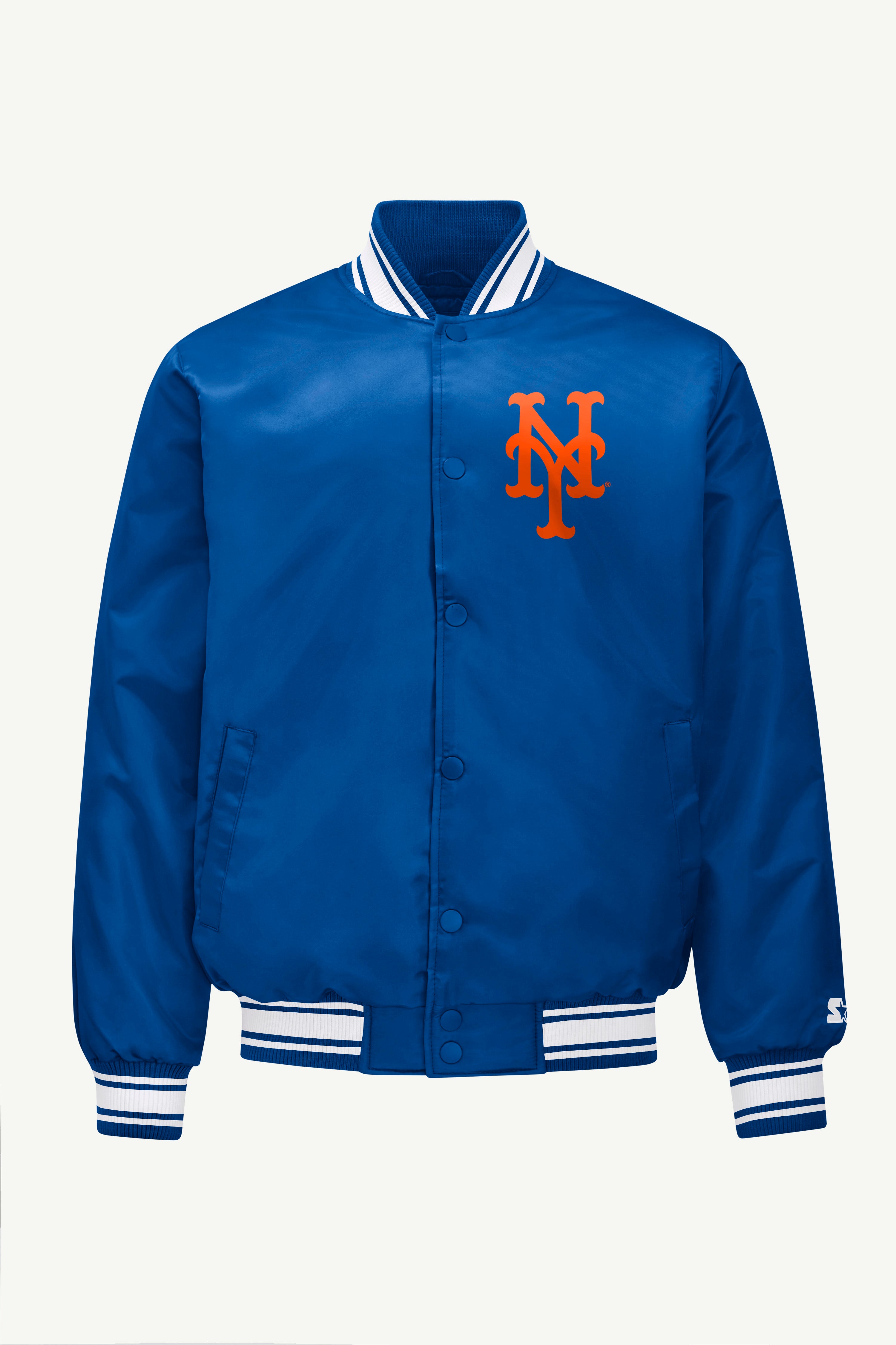 MENS NEW YORK METS HOMEPLATE SATIN VARSITY JACKET View 1 | MLB MENS NEW YORK METS HOMEPLATE SATIN VARSITY JACKET View 1 | MLB