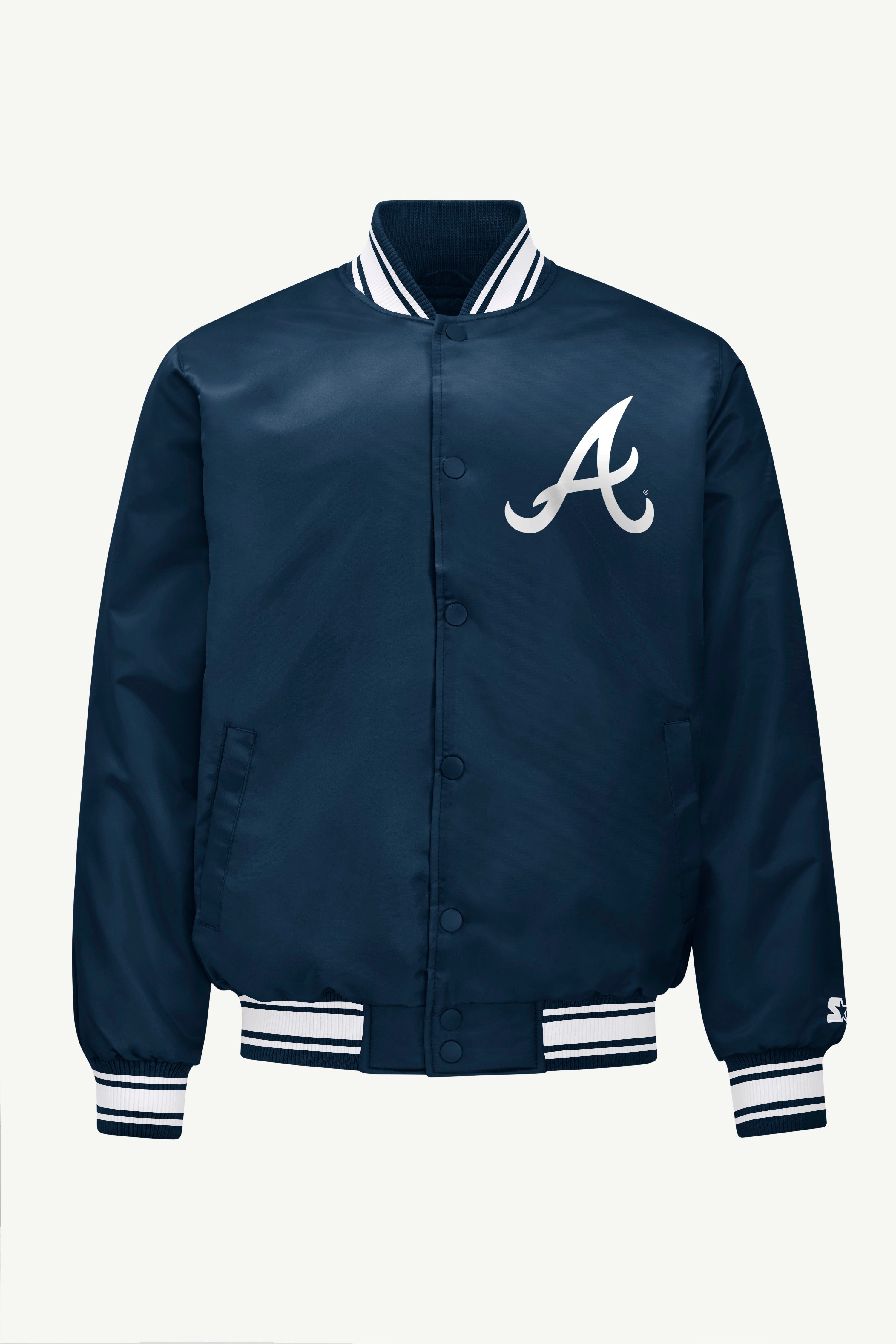 MENS ATLANTA BRAVES PRINTED HOMEPLATE SATIN VARSITY JACKET View 1 | Satin Varsity Jackets MENS ATLANTA BRAVES PRINTED HOMEPLATE SATIN VARSITY JACKET View 1 | Satin Varsity Jackets