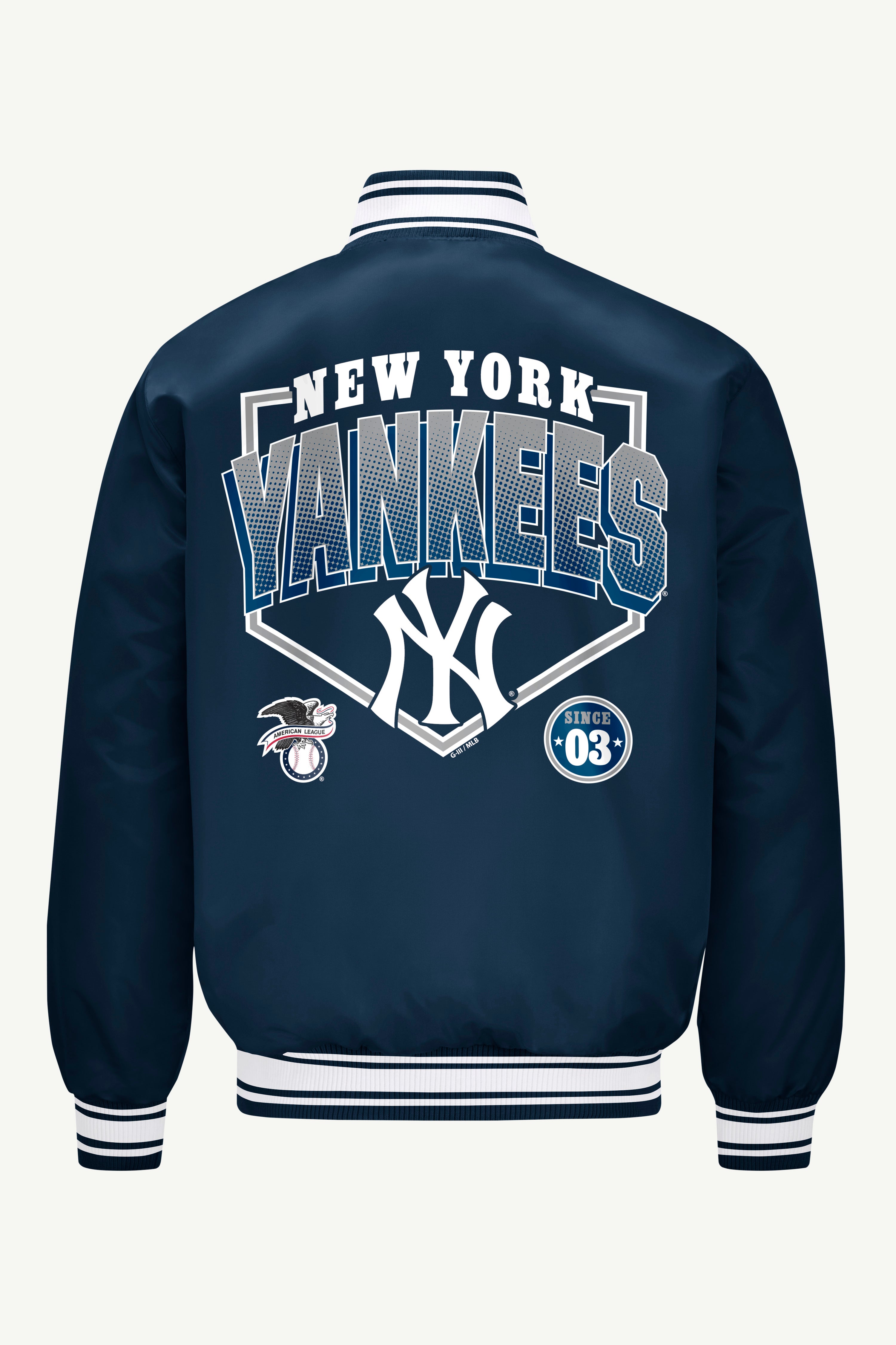 MENS NEW YORK YANKEES PRINTED HOMEPLATE SATIN VARSITY JACKET View 2 | Satin Varsity Jackets MENS NEW YORK YANKEES PRINTED HOMEPLATE SATIN VARSITY JACKET View 2 | Satin Varsity Jackets