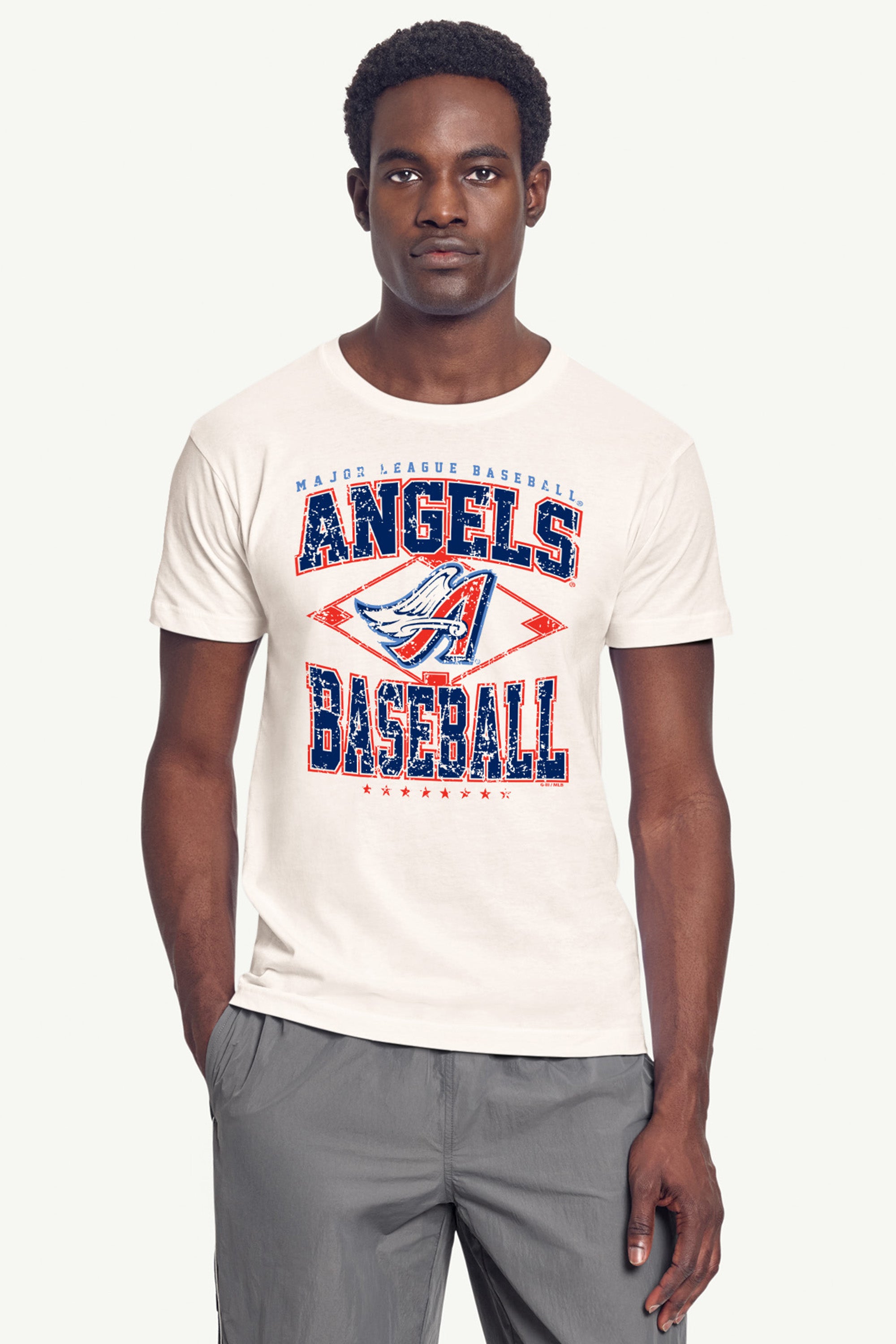 MENS LOS ANGELES ANGELS DISTRESSED COOPERSTOWN DIAMOND SHORT SLEEVE T SHIRT View 3