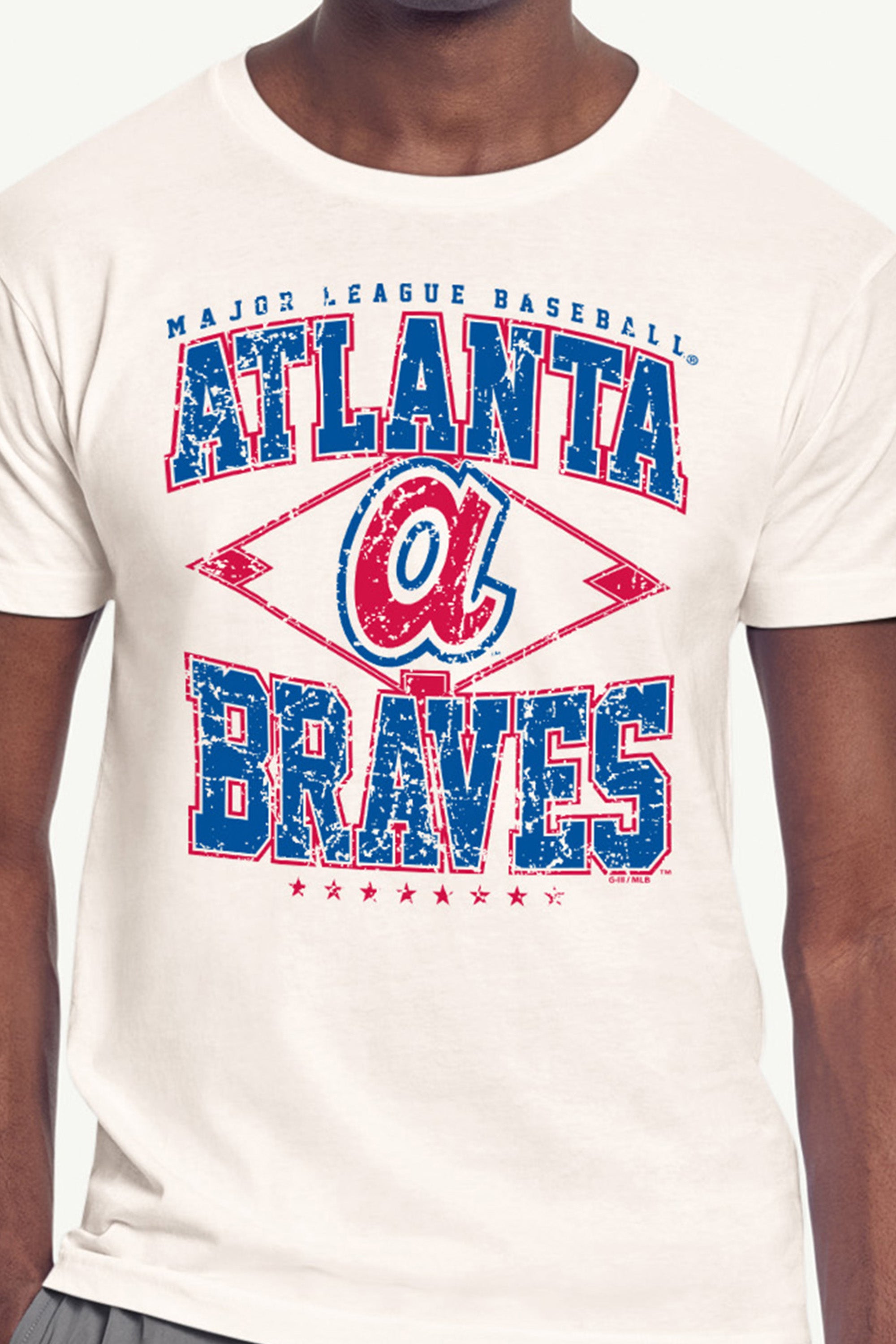 MENS ATLANTA BRAVES DISTRESSED COOPERSTOWN DIAMOND SHORT SLEEVE T SHIRT View 2 | Men's New Arrivals