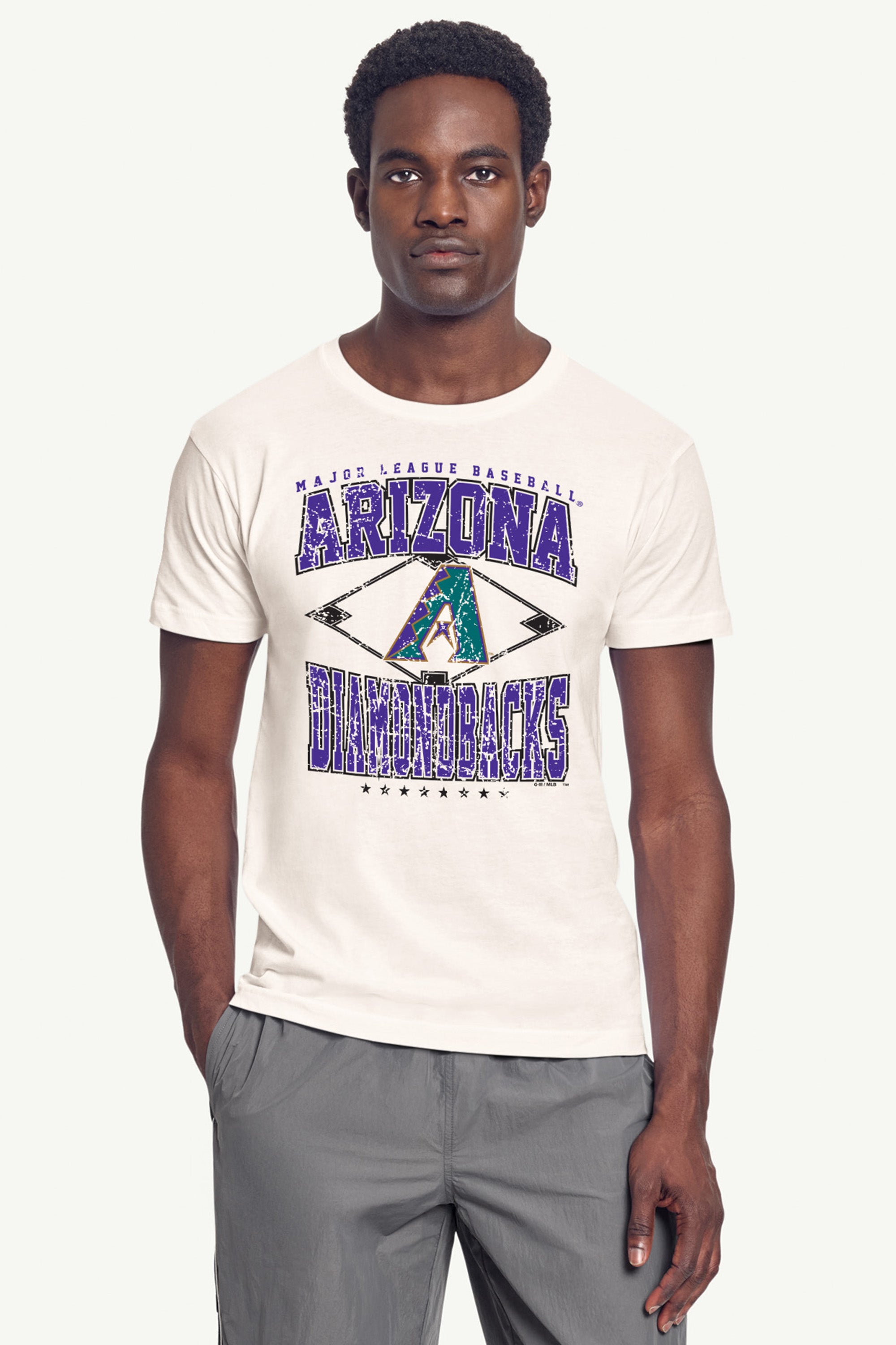 MENS ARIZONA DIAMONDBACKS DISTRESSED COOPERSTOWN DIAMOND SHORT SLEEVE T SHIRT View 3