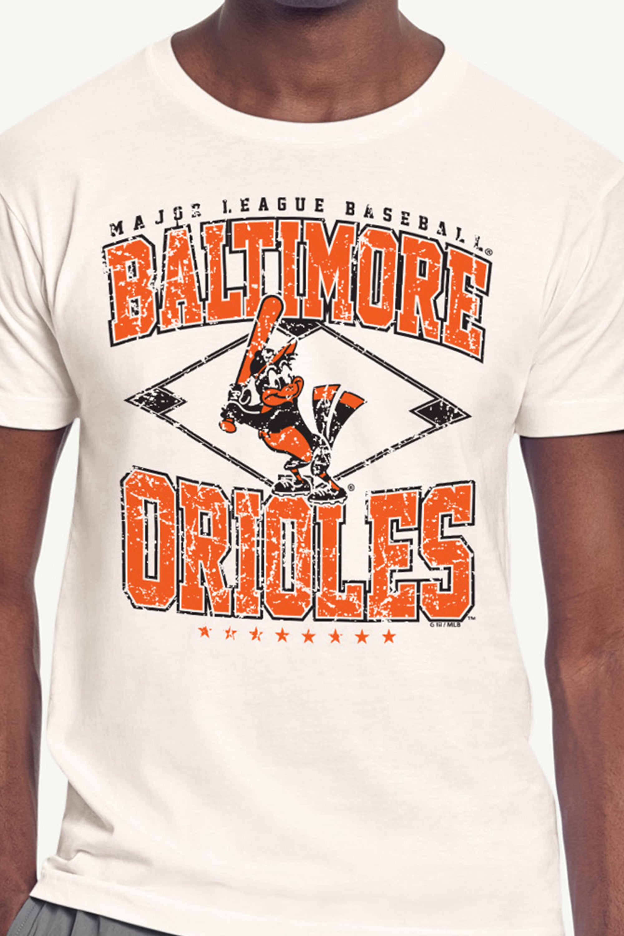 MENS BALTIMORE ORIOLES DISTRESSED COOPERSTOWN DIAMOND SHORT SLEEVE T SHIRT View 2 | Men's New Arrivals