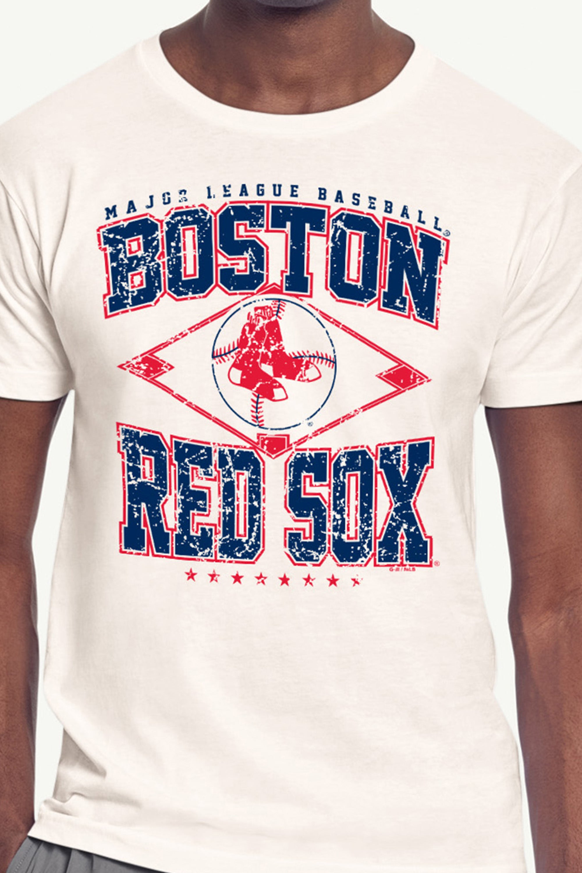 MENS BOSTON RED SOX  DISTRESSED COOPERSTOWN DIAMOND SHORT SLEEVE T SHIRT View 2 | New Arrivals