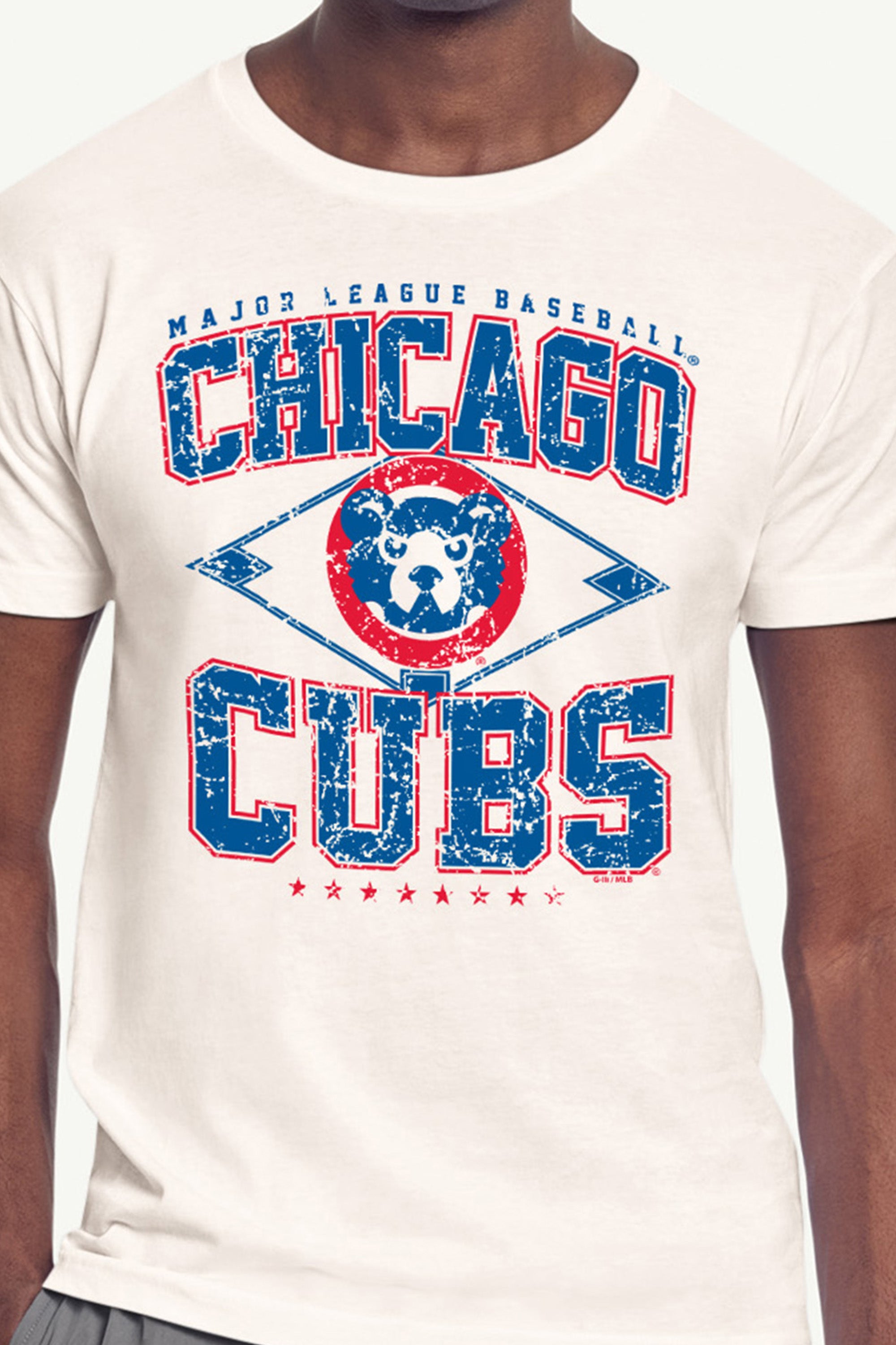 MENS CHICAGO CUBS DISTRESSED COOPERSTOWN DIAMOND SHORT SLEEVE T SHIRT View 2