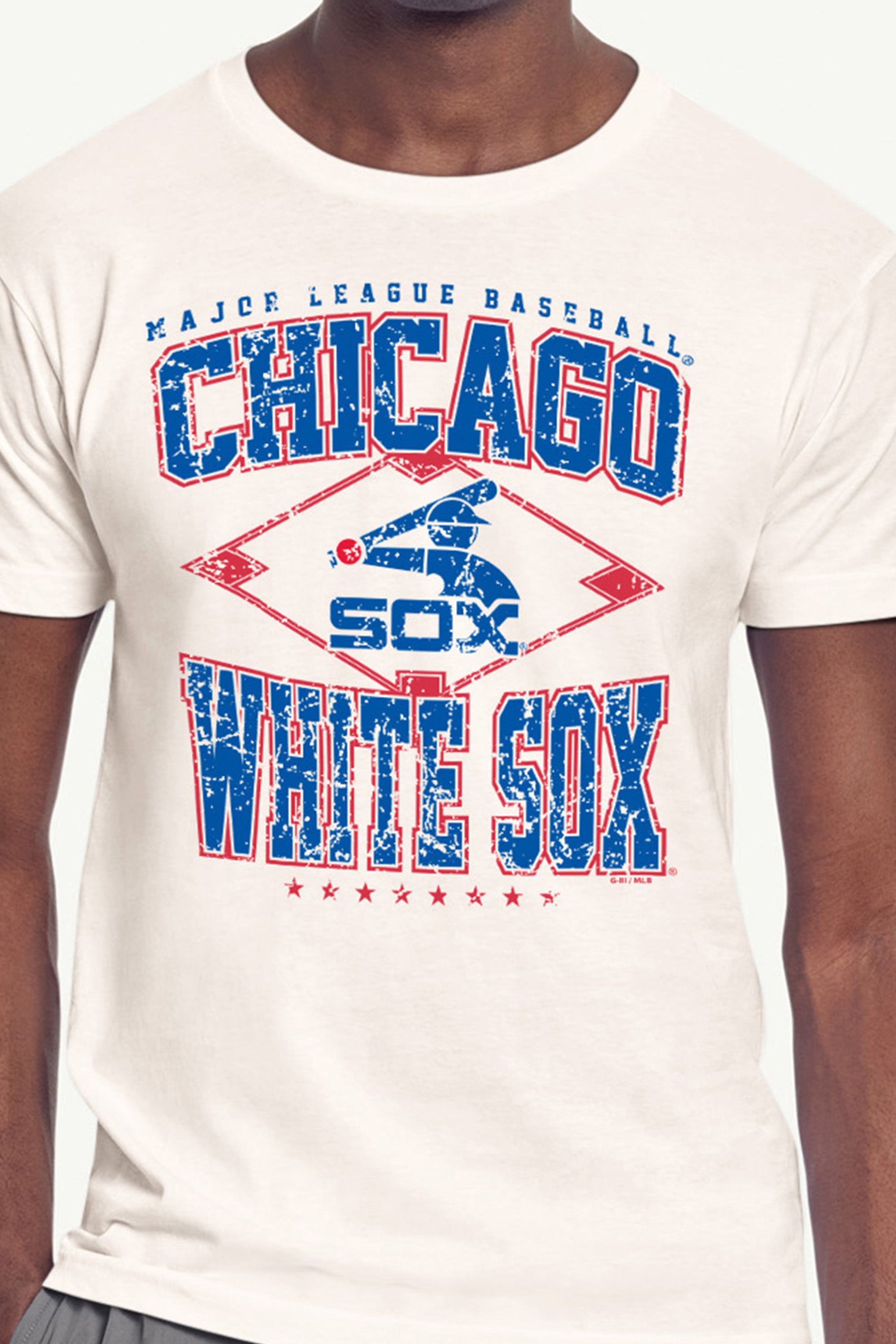 MENS CHICAGO WHITE SOX DISTRESSED COOPERSTOWN DIAMOND SHORT SLEEVE T SHIRT View 2 | New Arrivals