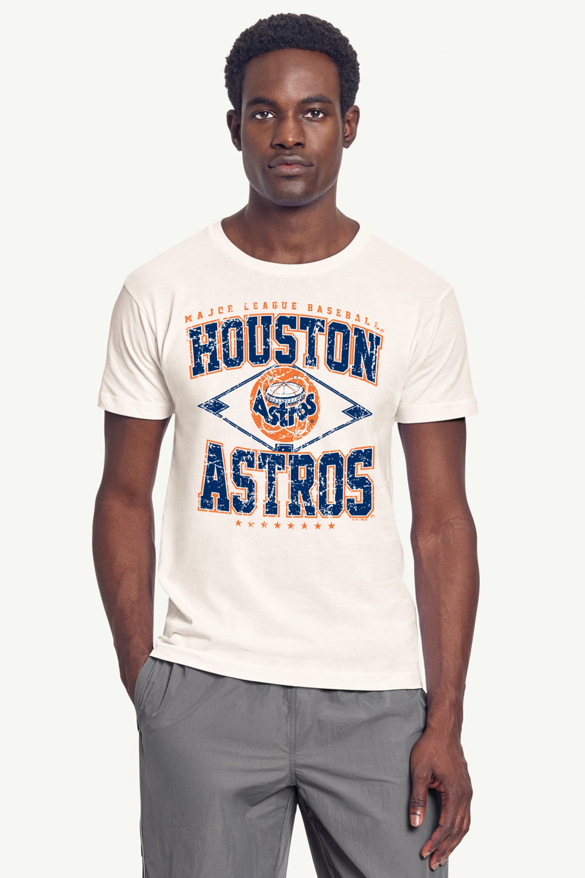 MENS HOUSTON ASTROS DISTRESSED COOPERSTOWN DIAMOND SHORT SLEEVE T SHIRT View 3 | Men's New Arrivals