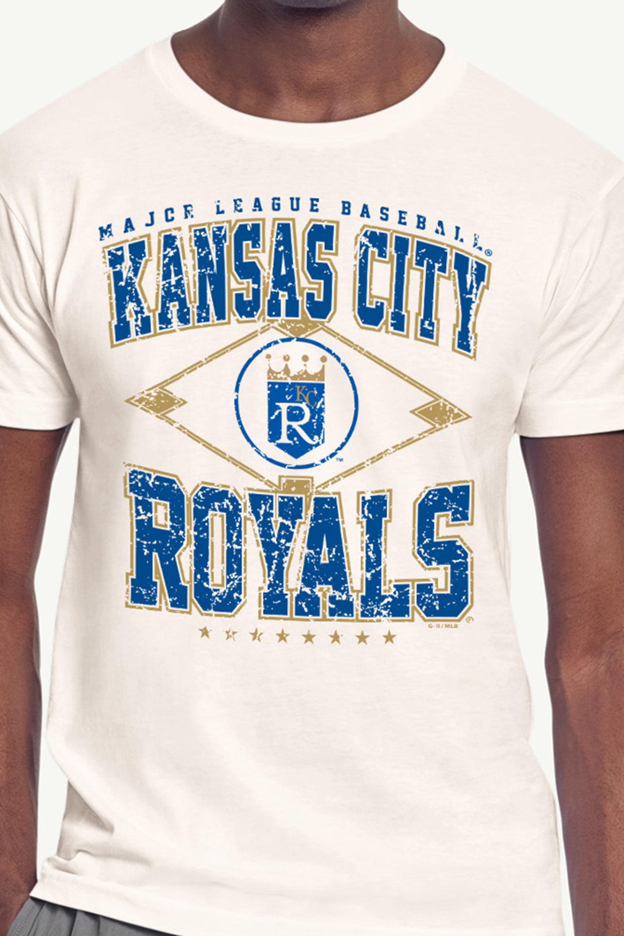 MENS KANSAS CITY ROYALS DISTRESSED COOPERSTOWN DIAMOND SHORT SLEEVE T SHIRT View 2 | Kansas City Royals