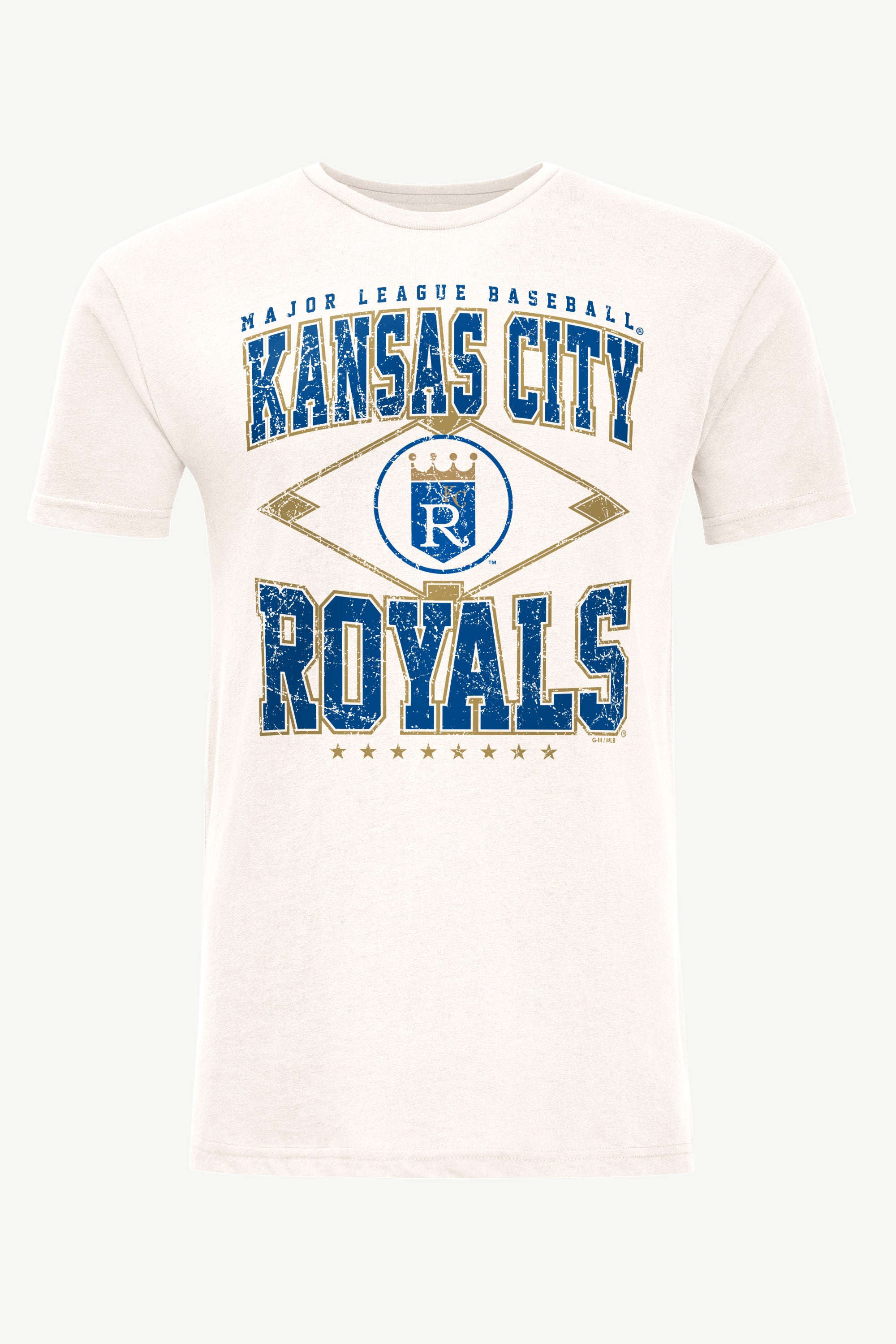 MENS KANSAS CITY ROYALS DISTRESSED COOPERSTOWN DIAMOND SHORT SLEEVE T SHIRT View 1 | Kansas City Royals