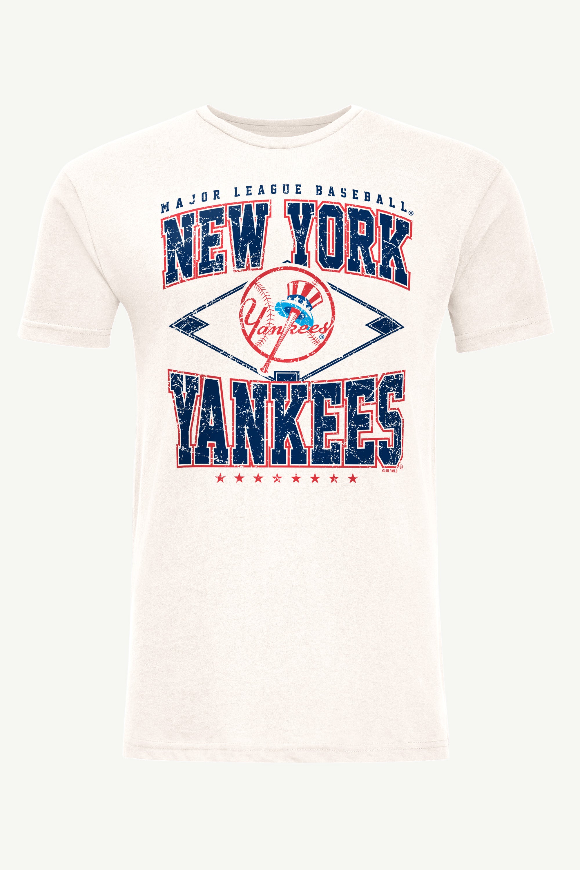 MENS NEW YORK YANKEES DISTRESSED COOPERSTOWN DIAMOND SHORT SLEEVE T SHIRT View 1