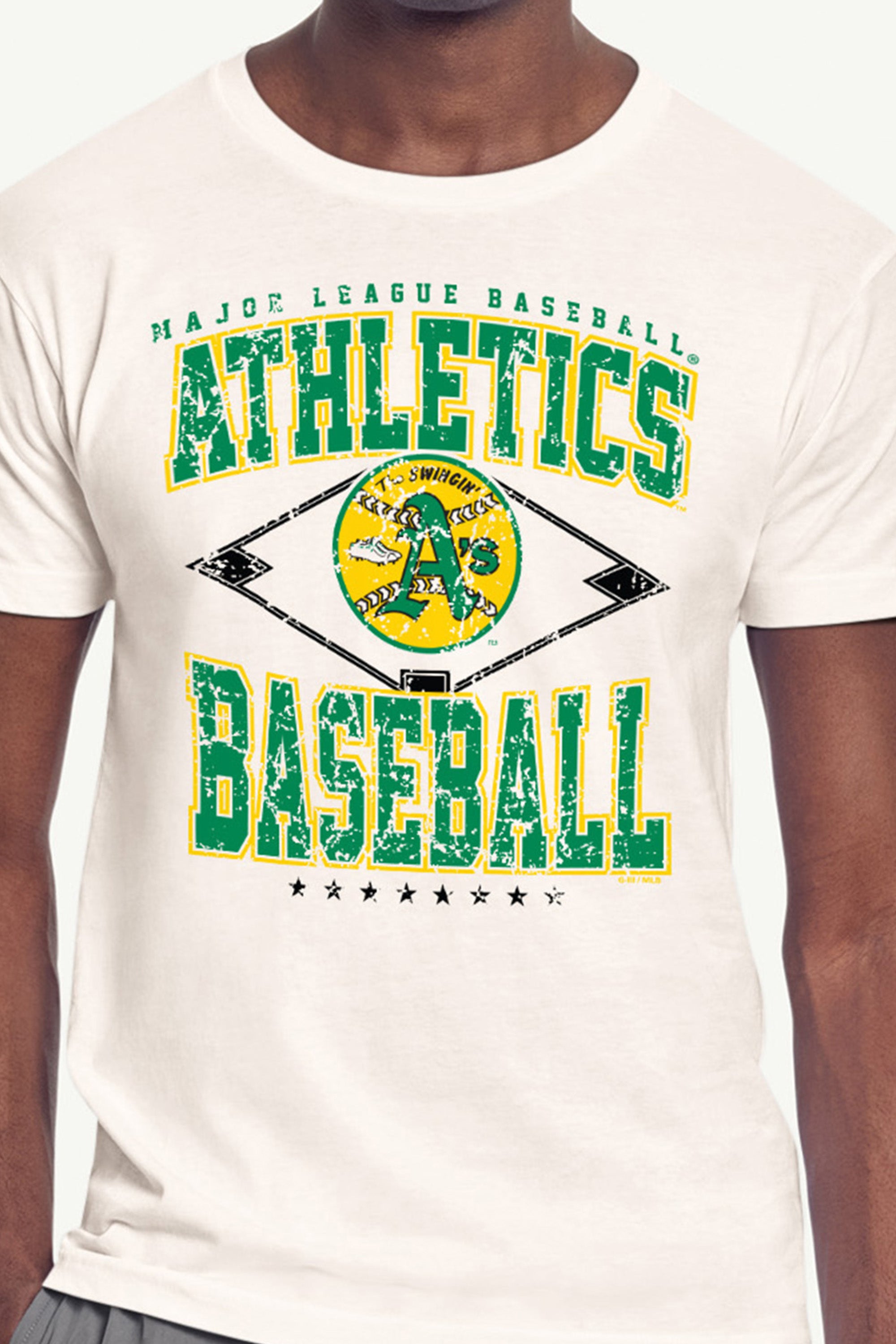 MENS ATHLETICS DISTRESSED COOPERSTOWN DIAMOND SHORT SLEEVE T SHIRT View 2