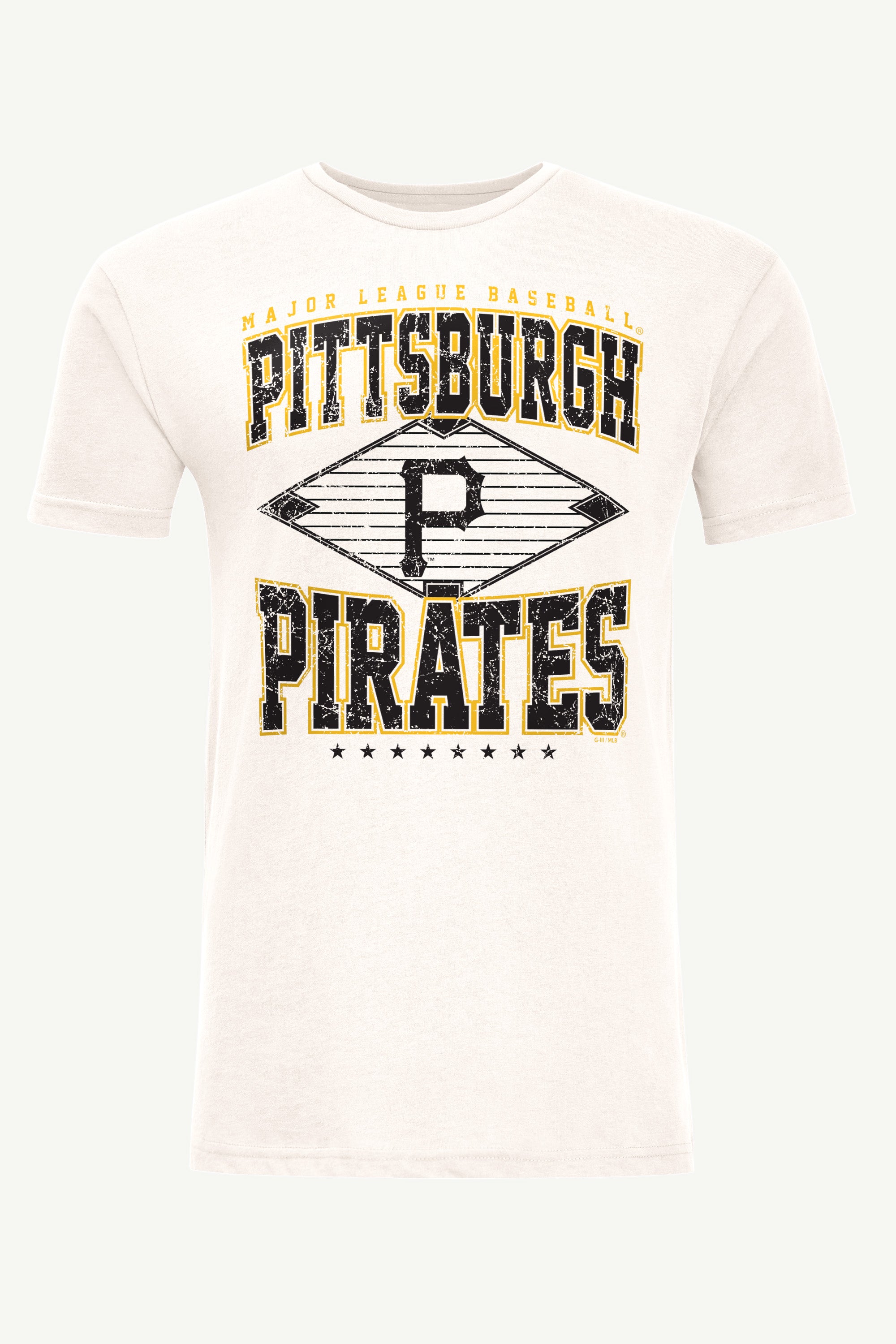 MENS PITTSBURGH PIRATES  DISTRESSED COOPERSTOWN DIAMOND SHORT SLEEVE T SHIRT View 1