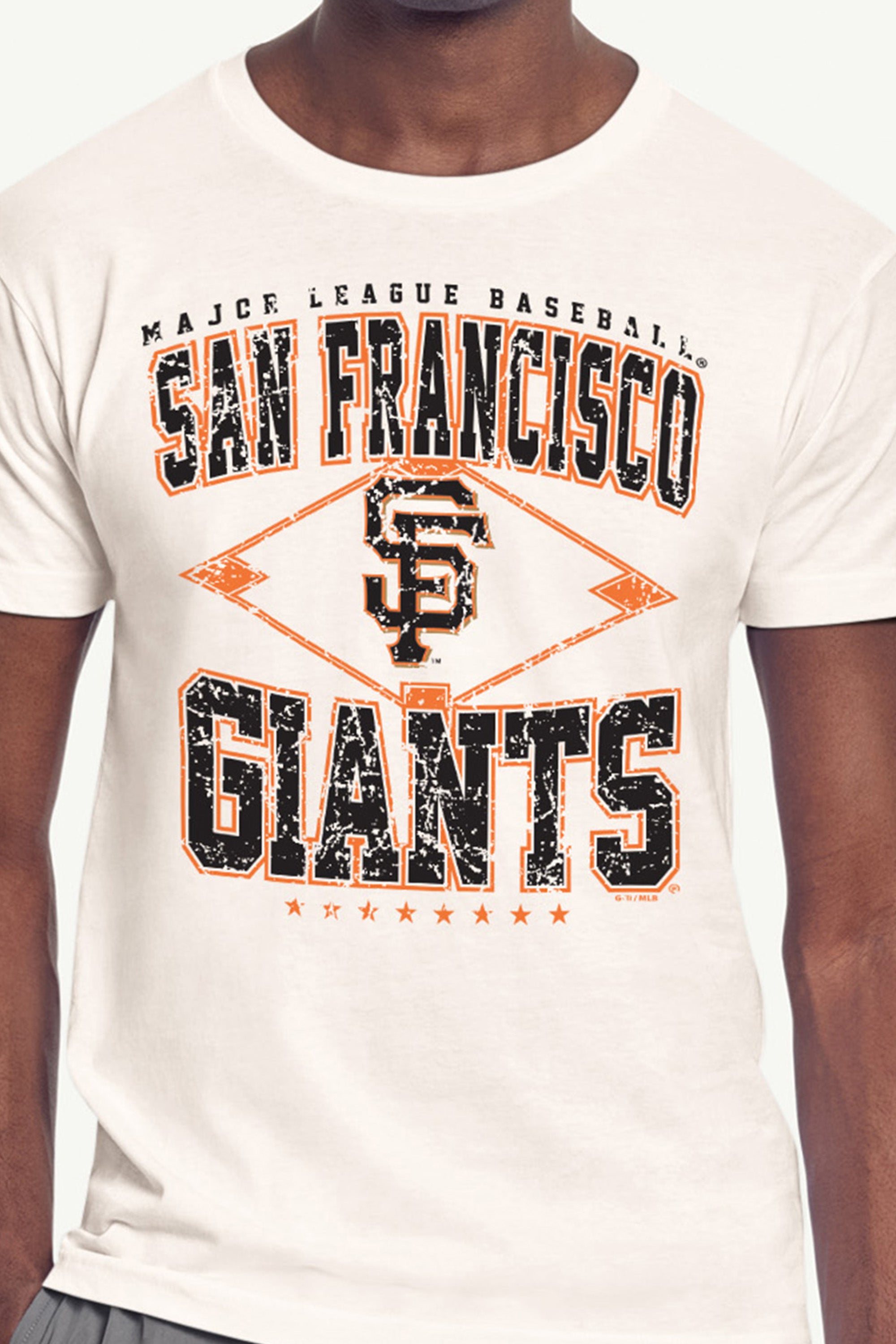 MENS SAN FRANCISCO GIANTS DISTRESSED COOPERSTOWN DIAMOND SHORT SLEEVE T SHIRT View 2 | Men's New Arrivals