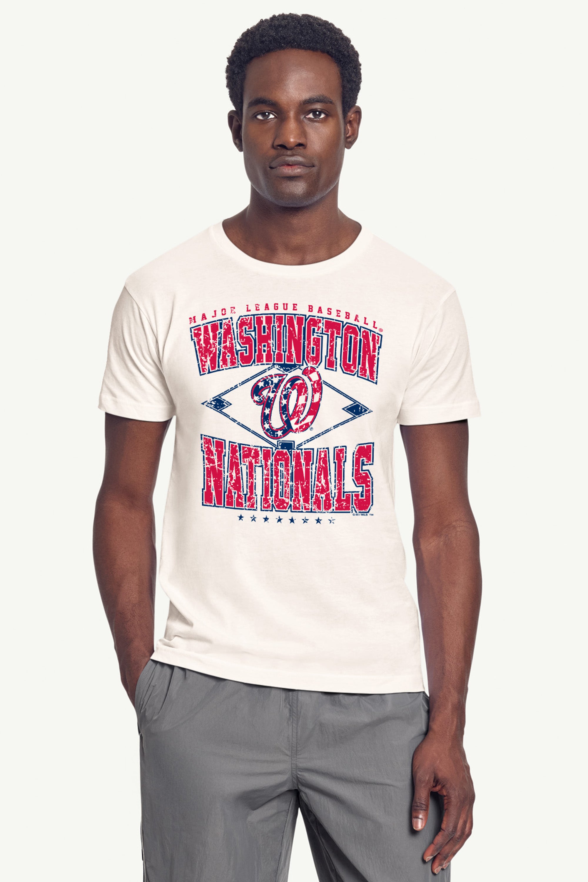 MENS WASHINGTON NATIONALS DISTRESSED COOPERSTOWN DIAMOND SHORT SLEEVE T SHIRT View 3
