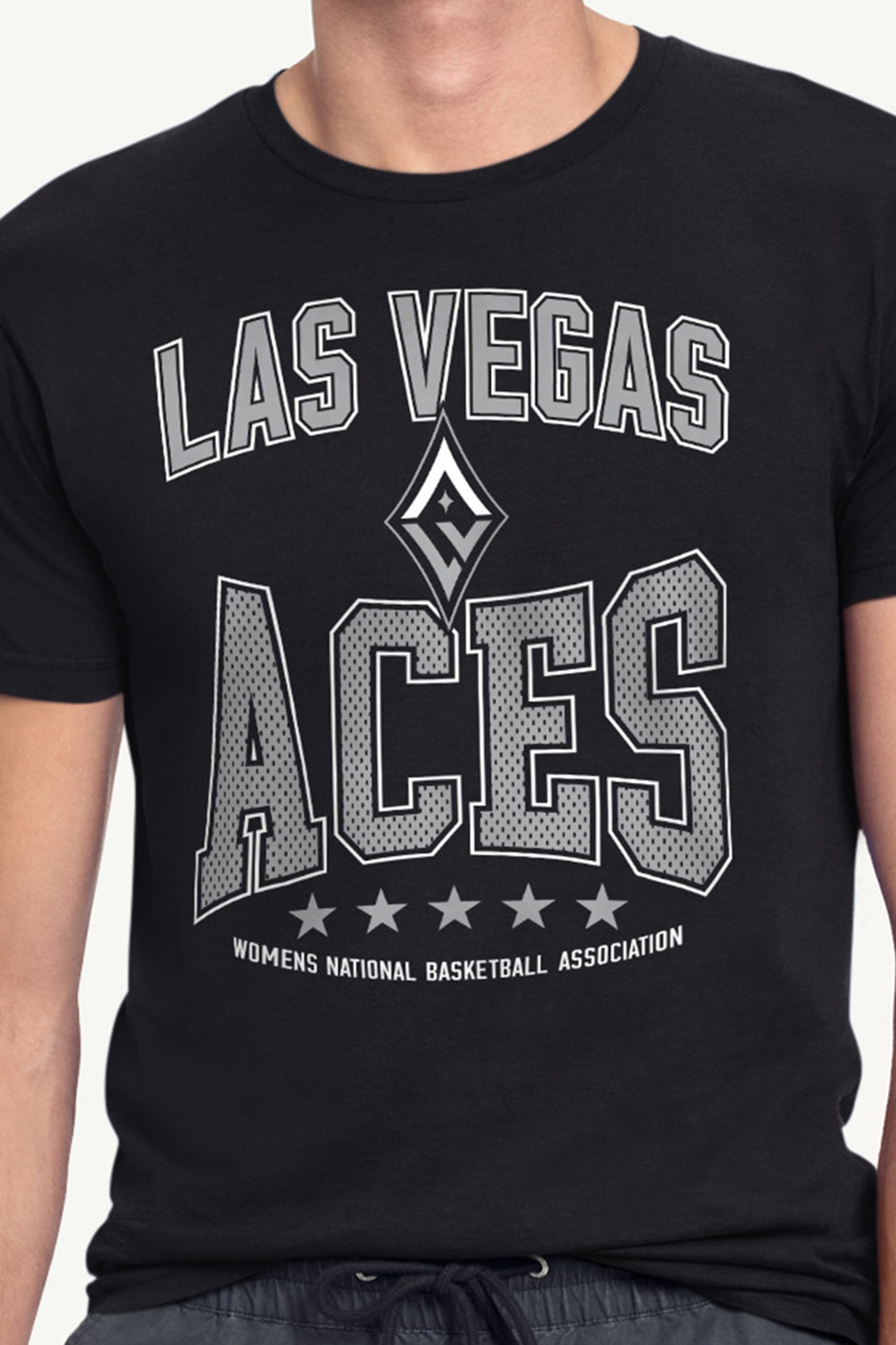 MENS WNBA LAS VEGAS ACES CENTER SQUEEZE T SHIRT View 2 | Las Vegas Aces