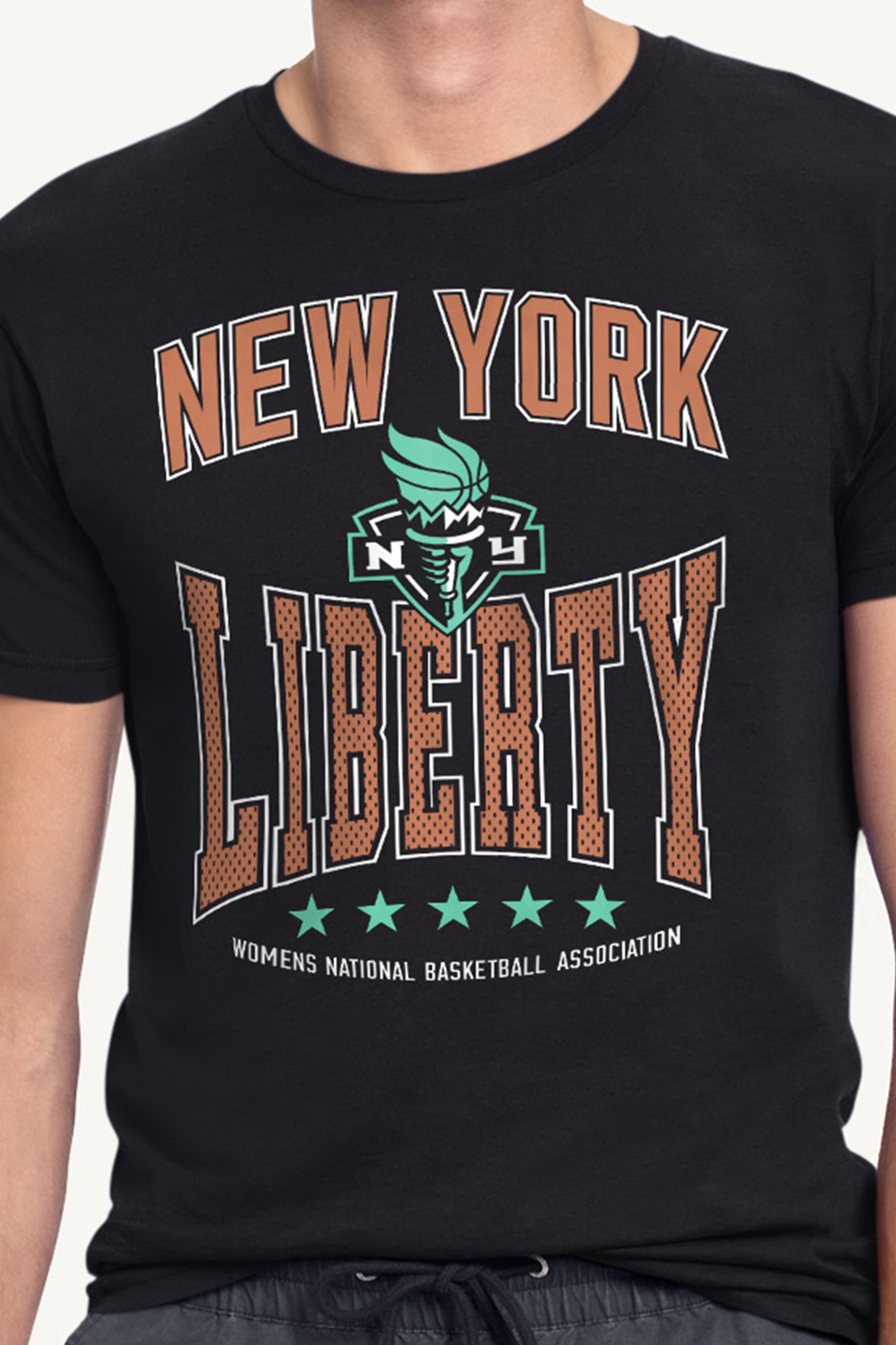 MENS WNBA NEW YORK LIBERTY CENTER SQUEEZE T SHIRT View 2 | New York Liberty