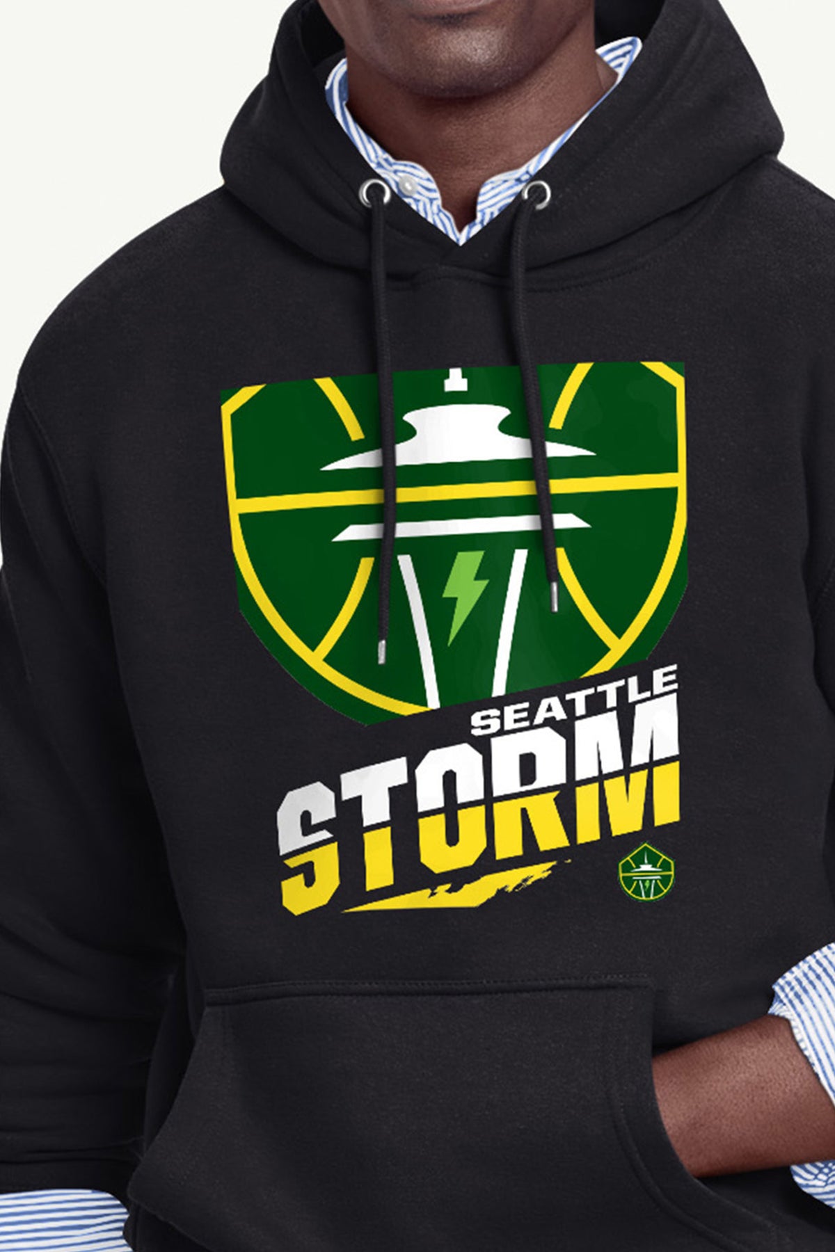 MENS SEATTLE STORM LOGO ZOOM PRINTED HOODIE View 2