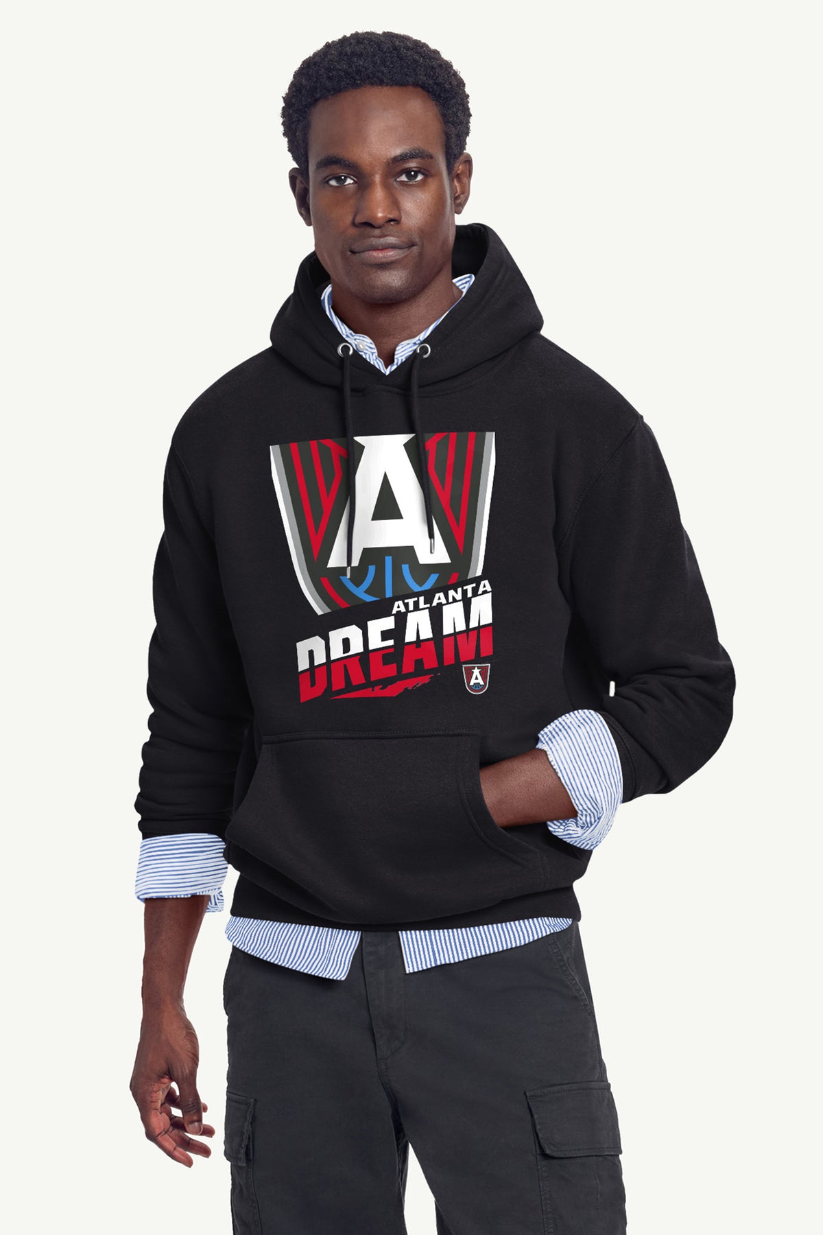 MENS ATLANTA DREAM LOGO ZOOM PRINTED HOODIE View 4