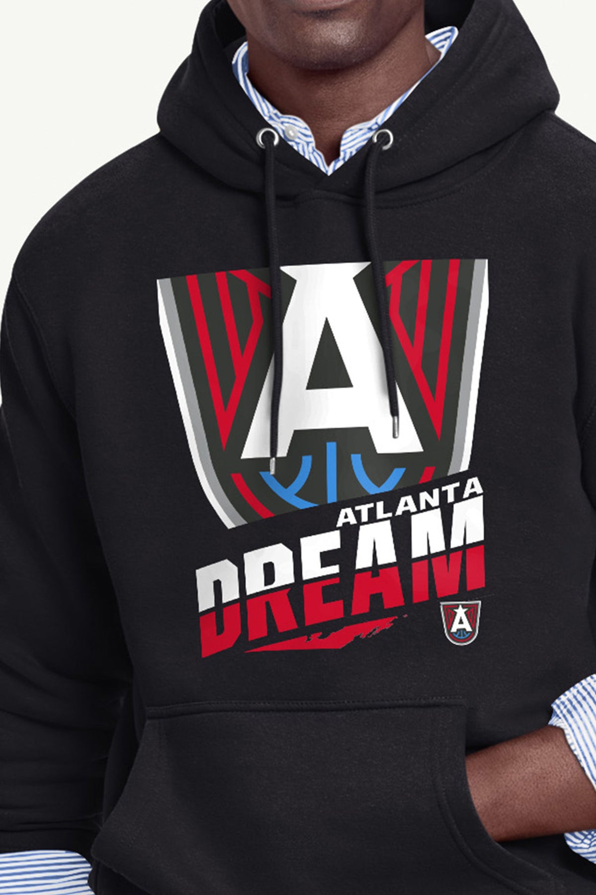 MENS ATLANTA DREAM LOGO ZOOM PRINTED HOODIE View 2