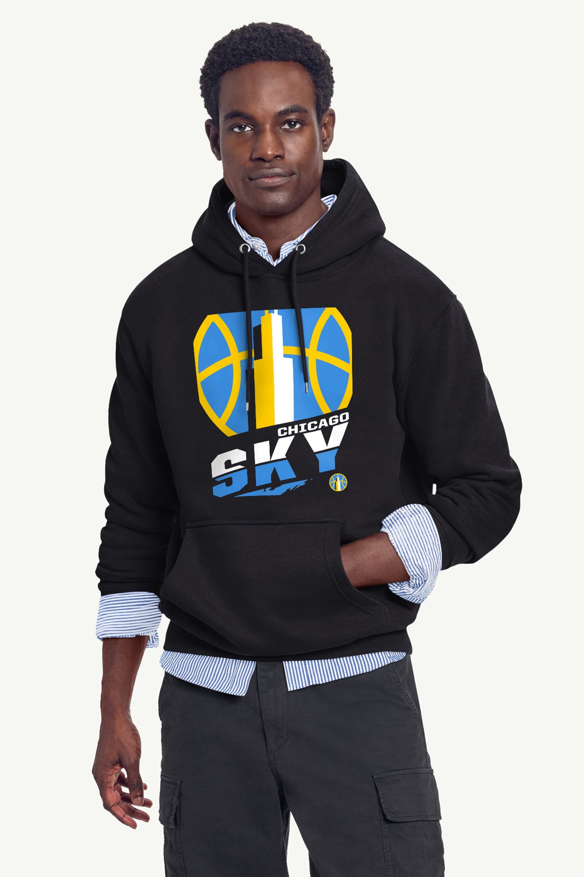 MENS CHICAGO SKY LOGO ZOOM PRINTED HOODIE View 4
