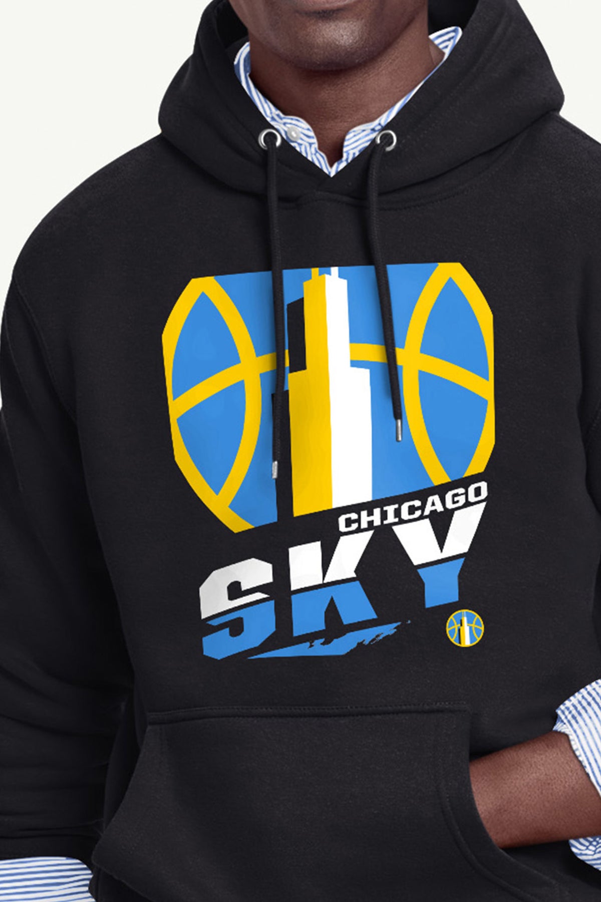 MENS CHICAGO SKY LOGO ZOOM PRINTED HOODIE View 2