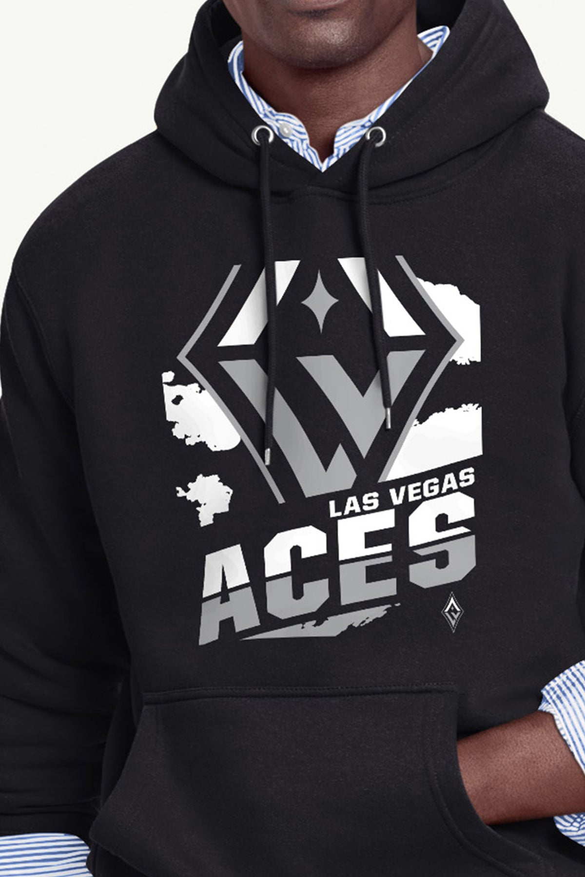 MENS LAS VEGAS ACES LOGO ZOOM PRINTED HOODIE View 2