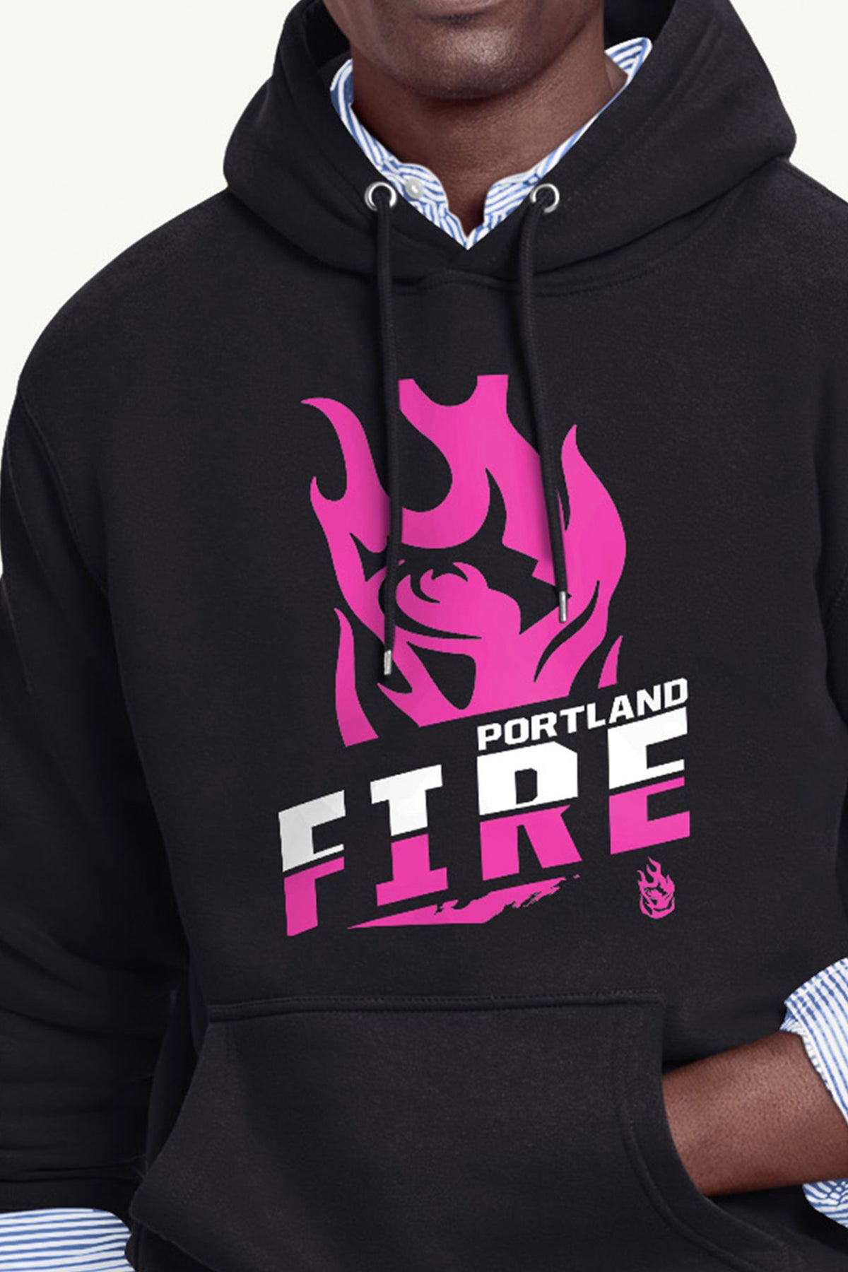 MENS PORTLAND FIRE LOGO ZOOM PRINTED HOODIE View 2