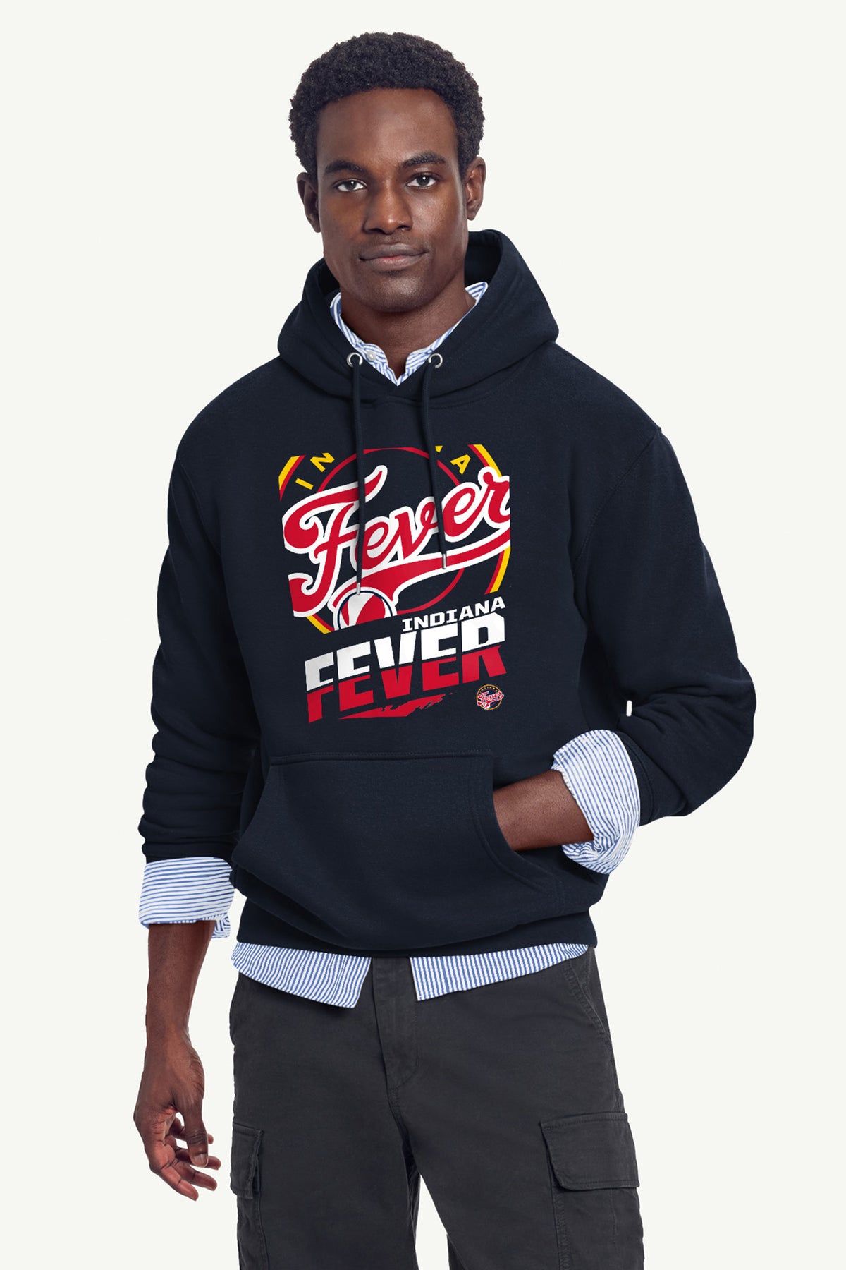 MENS INDIANA FEVER LOGO ZOOM PRINTED HOODIE View 4