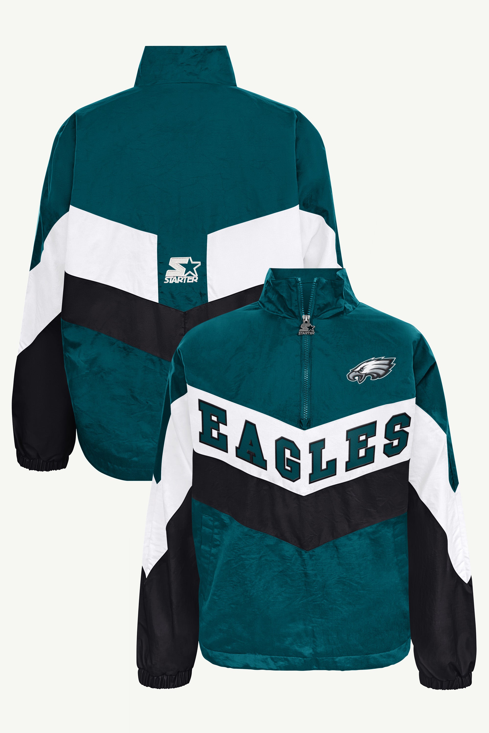 Mens Philadelphia Eagles Retro Game Day Satin Varsity Jacket | NFL