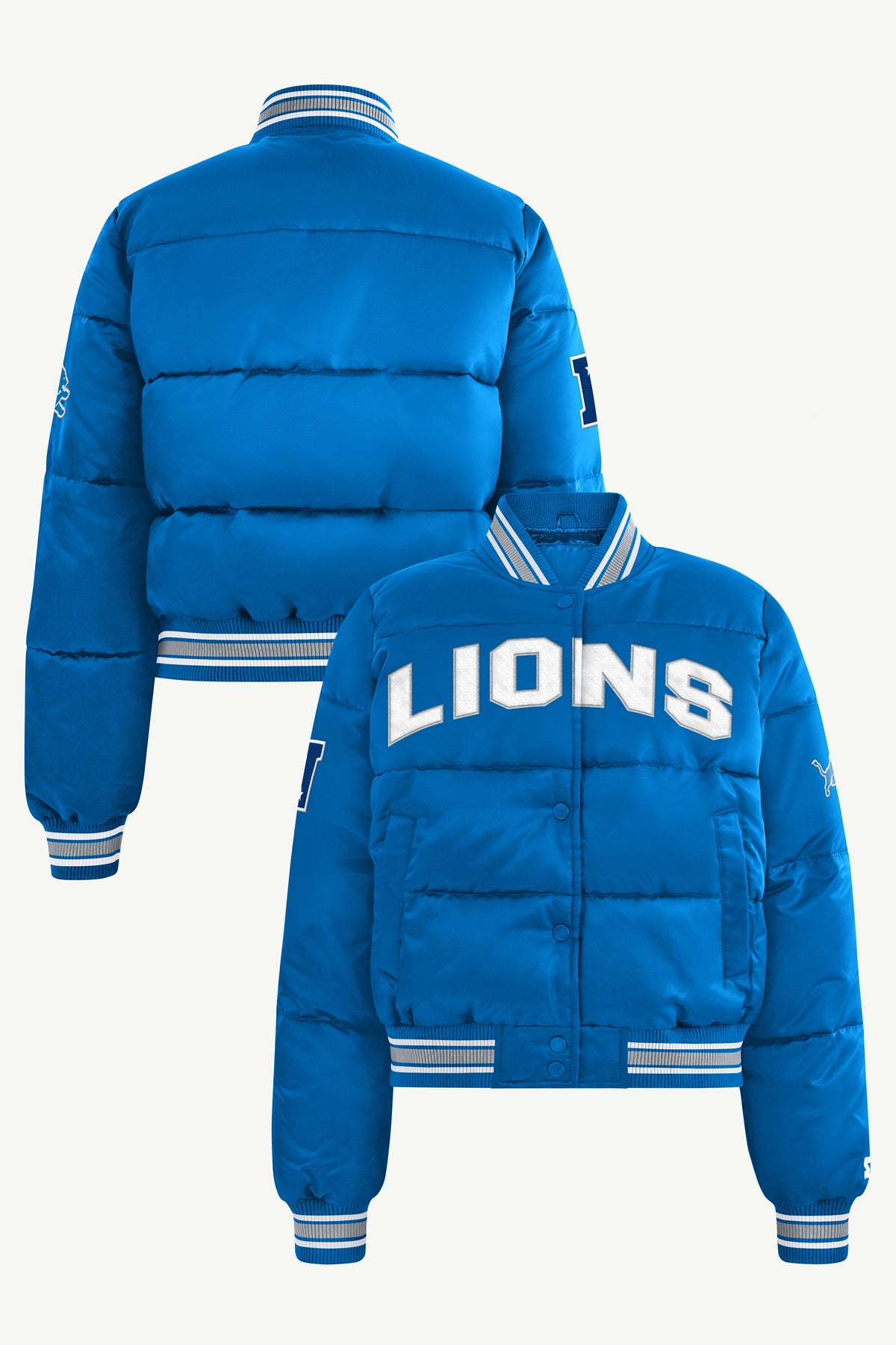 WOMENS DETROIT LIONS PUMP FAKE BUBBLE JACKET View 1 | Women's New Arrivals