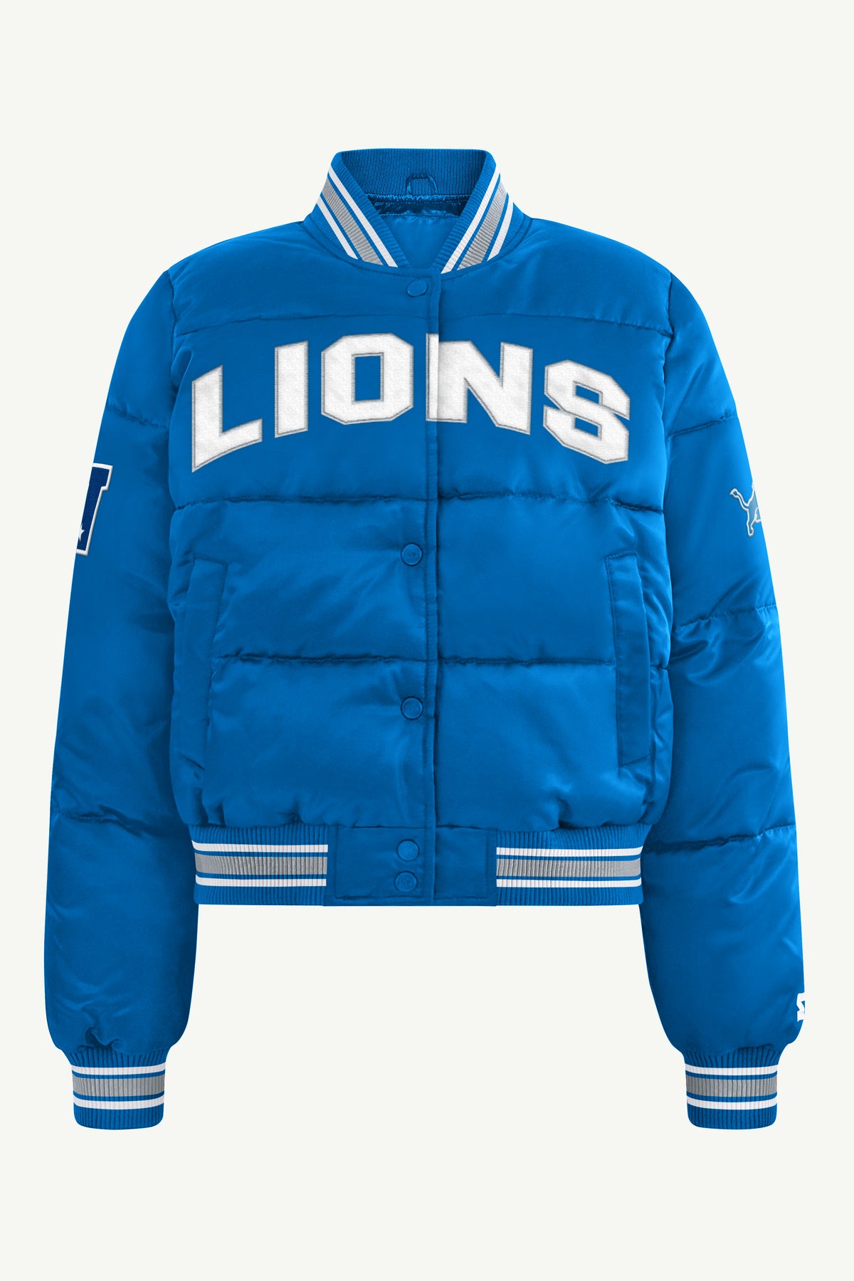 WOMENS DETROIT LIONS PUMP FAKE BUBBLE JACKET View 2 | Women's New Arrivals