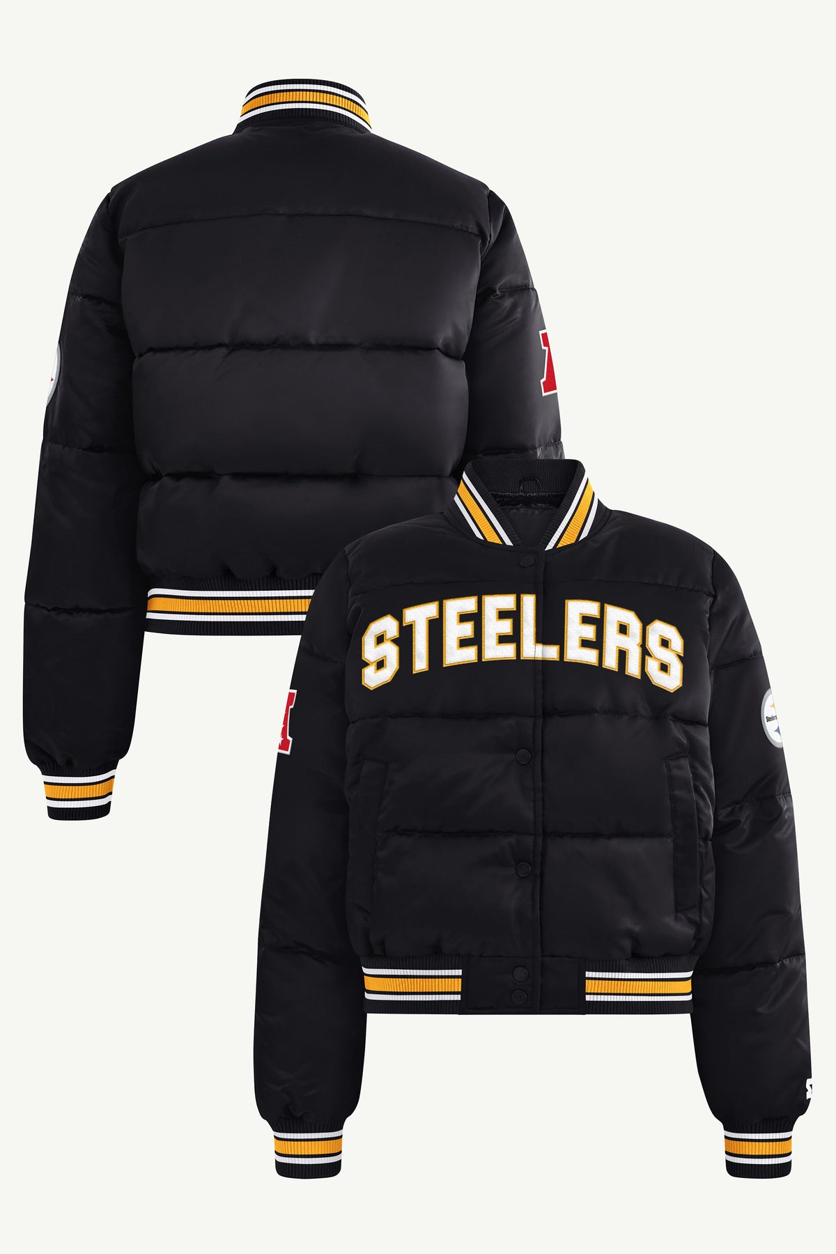 WOMENS PITTSBURGH STEELERS PUMP FAKE BUBBLE JACKET View 1 | Women's New Arrivals