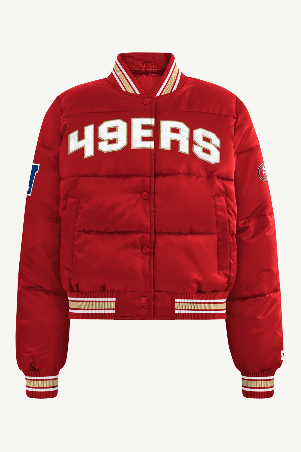 WOMENS SAN FRANCISCO 49ERS PUMP FAKE BUBBLE JACKET View 2 | Women's New Arrivals
