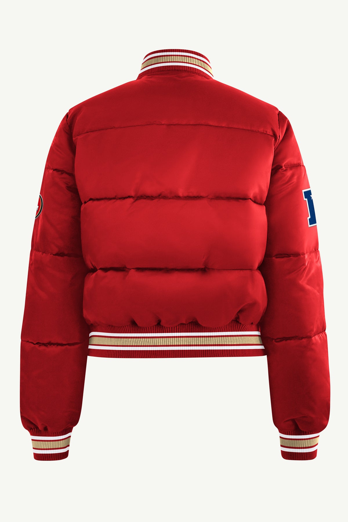 WOMENS SAN FRANCISCO 49ERS PUMP FAKE BUBBLE JACKET View 3 | Women's New Arrivals