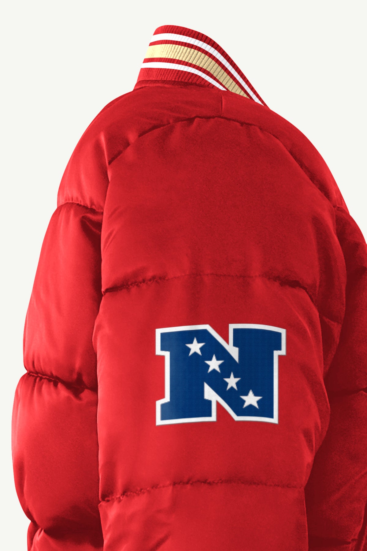 WOMENS SAN FRANCISCO 49ERS PUMP FAKE BUBBLE JACKET View 5 | Women's New Arrivals