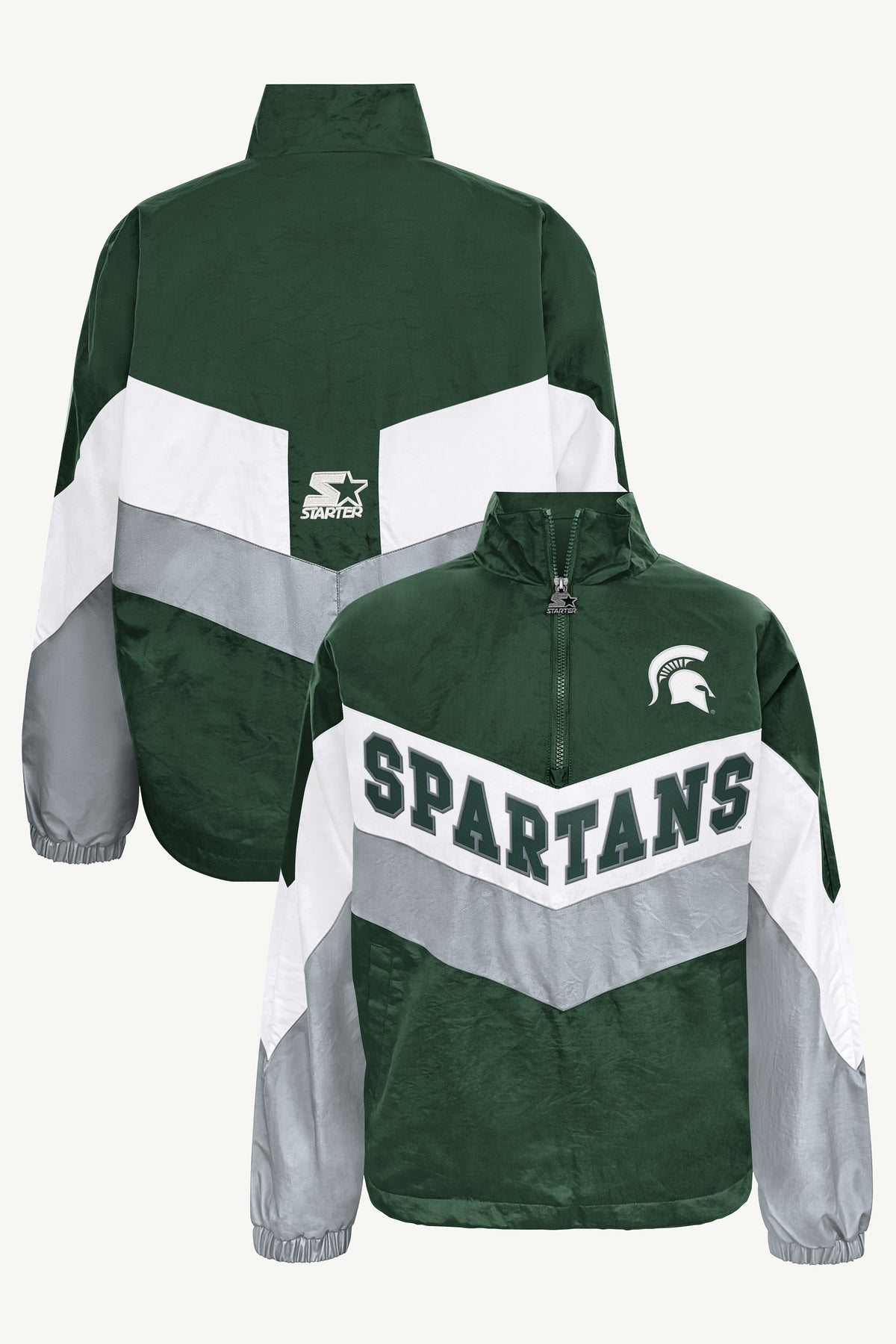 WOMENS MICHIGAN STATE SPARTANS YARDLINE QUARTER ZIP JACKET View 1